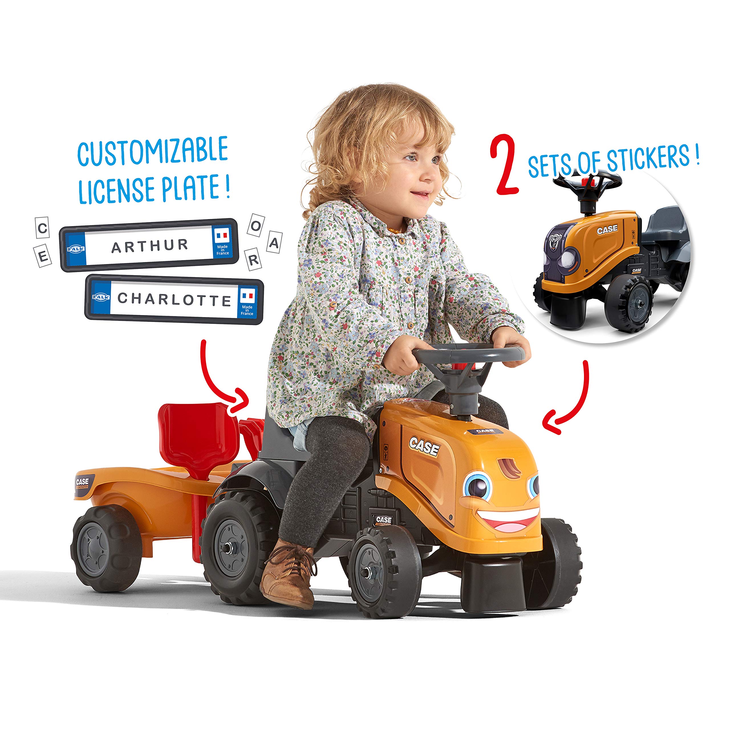 Foto 5 pulgar | Tractor Ride-on Toy Falk Case Ce Con Remolque, Rastrillo Y Pala - Venta Internacional.