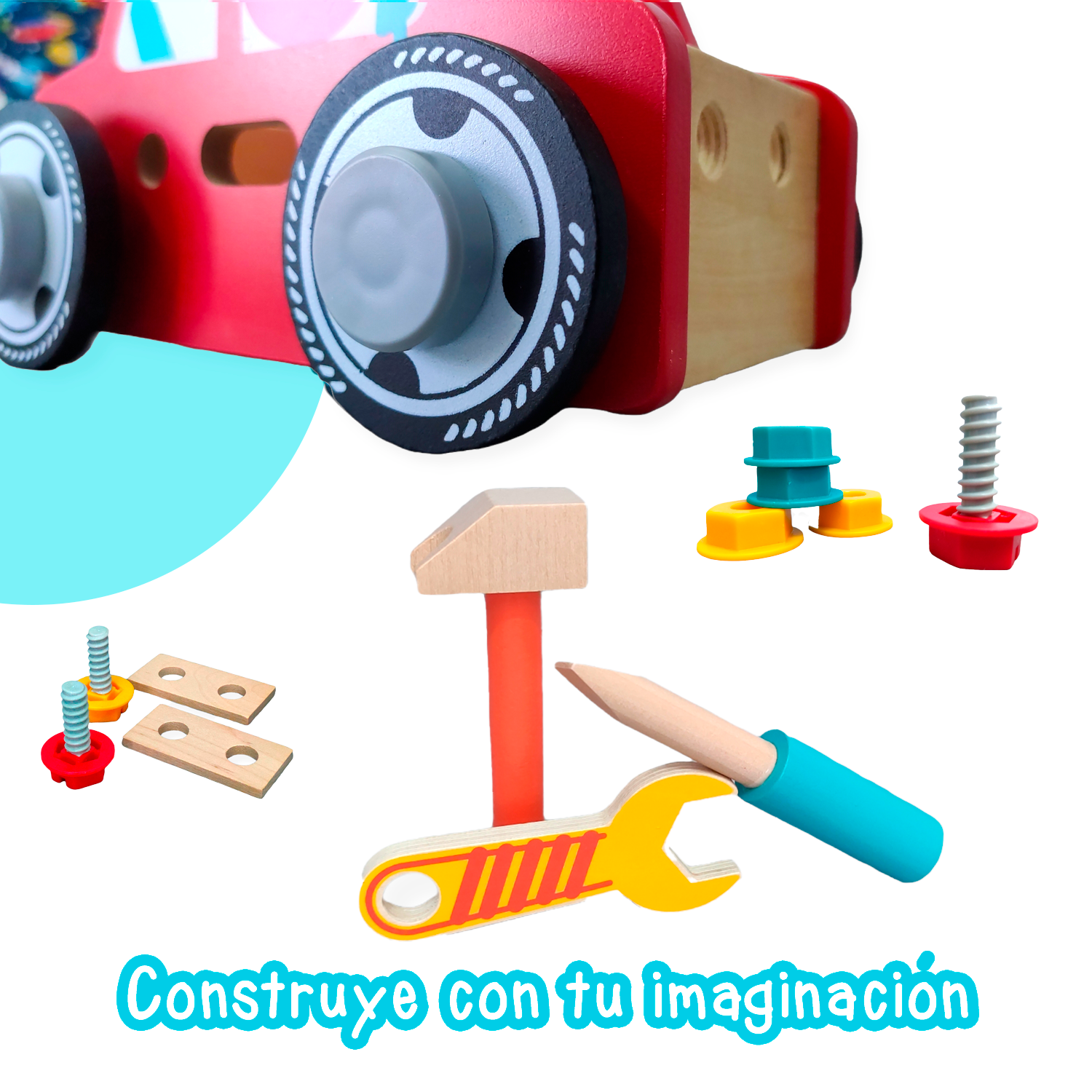 Foto 4 pulgar | Carrito De Herramientas Desmontable Yuff! Montessori Juguete De Madera