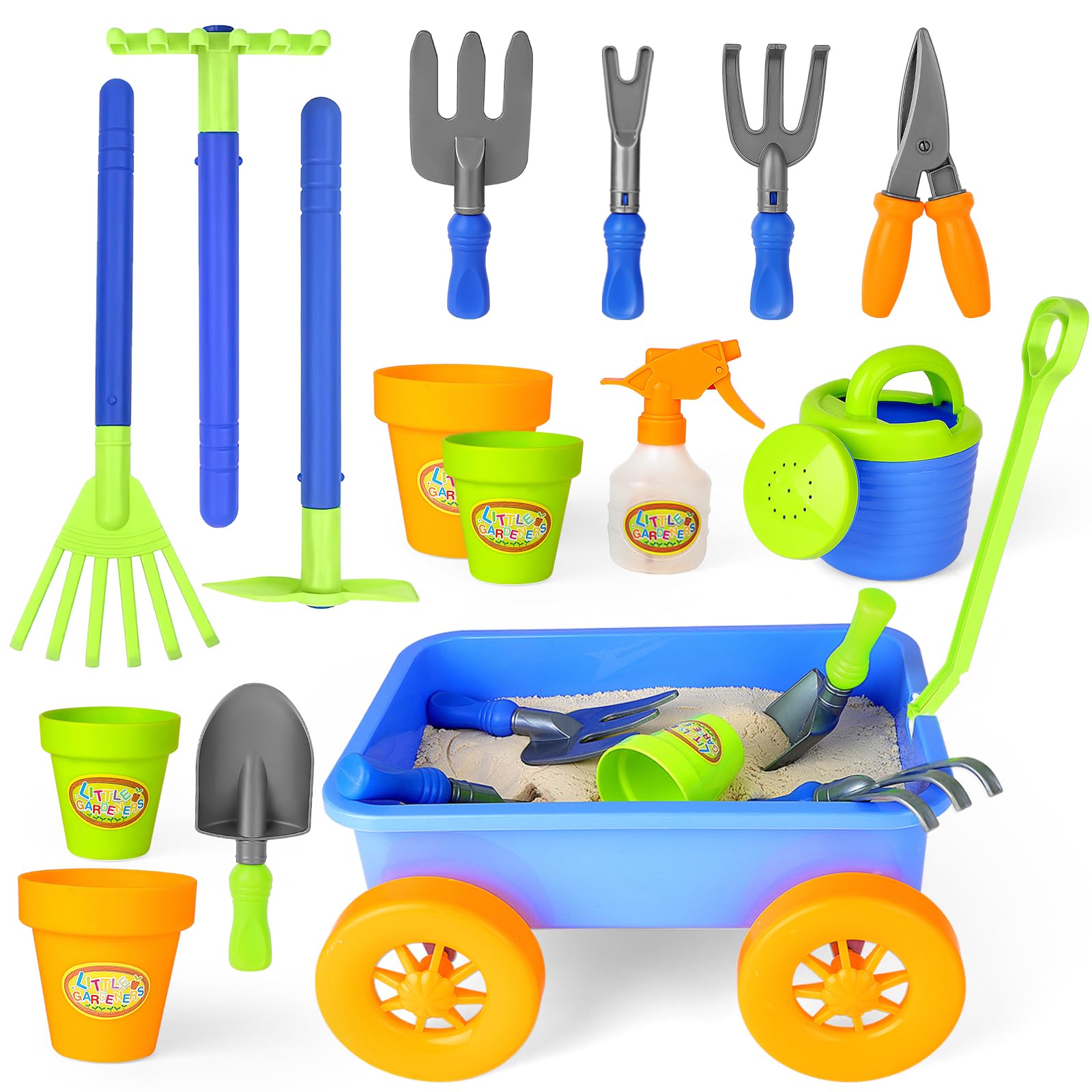 Foto 3 pulgar | Set De Jardinería Deao Kids Garden Wagon Wheelbarrow Con 10 Accesos. - Venta Internacional.