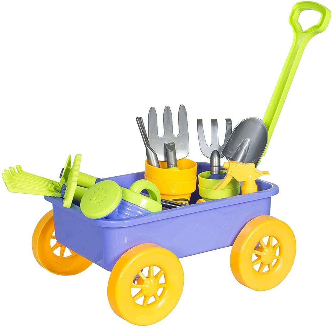 Foto 4 | Set De Jardinería Deao Kids Garden Wagon Wheelbarrow Con 10 Accesos. - Venta Internacional.