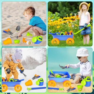 Foto 6 | Set De Jardinería Deao Kids Garden Wagon Wheelbarrow Con 10 Accesos. - Venta Internacional.