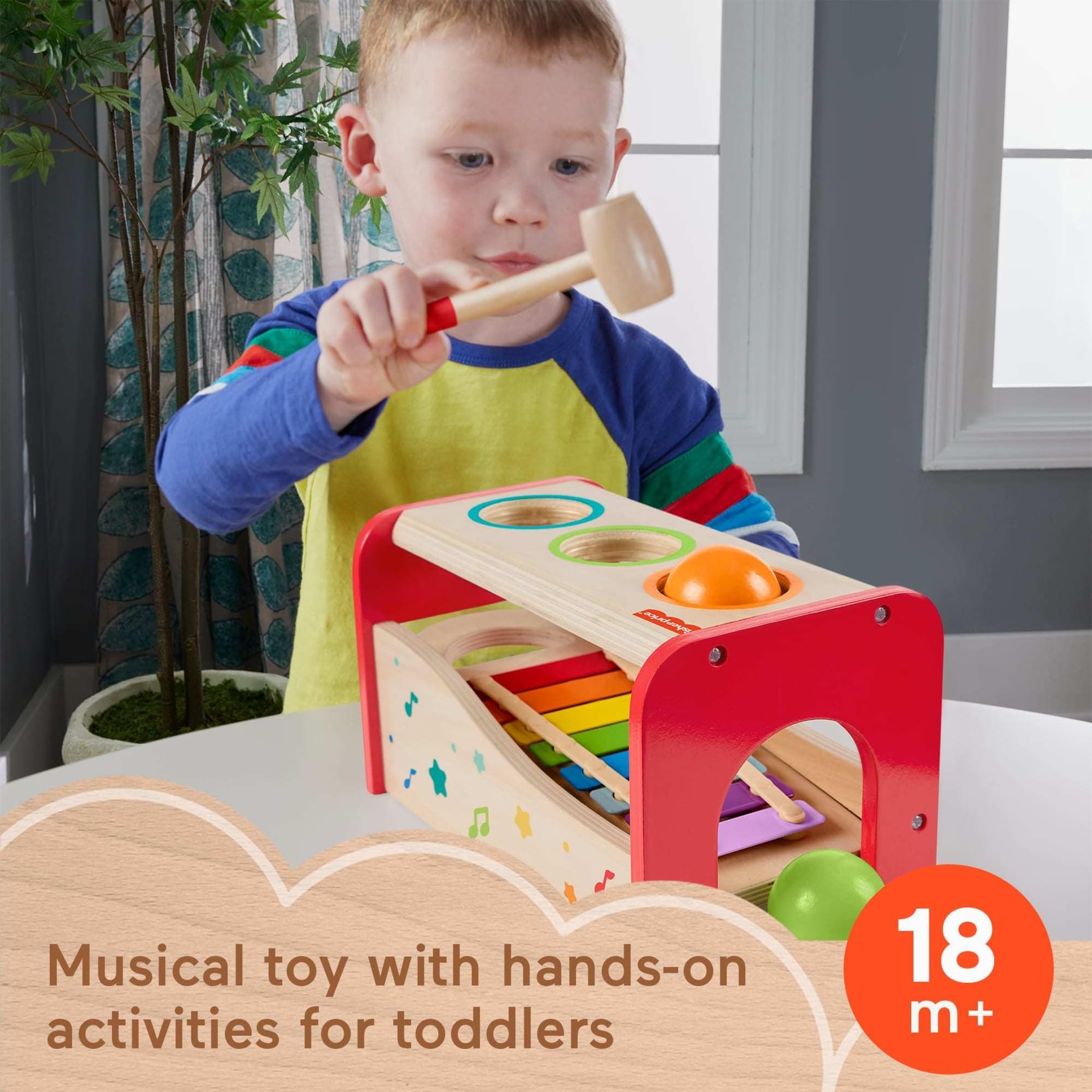 Foto 3 pulgar | Xilófono Toy Fisher-price De Madera Para Niños Pequeños Con Forma De Libra Y Grifo - Venta Internacional.