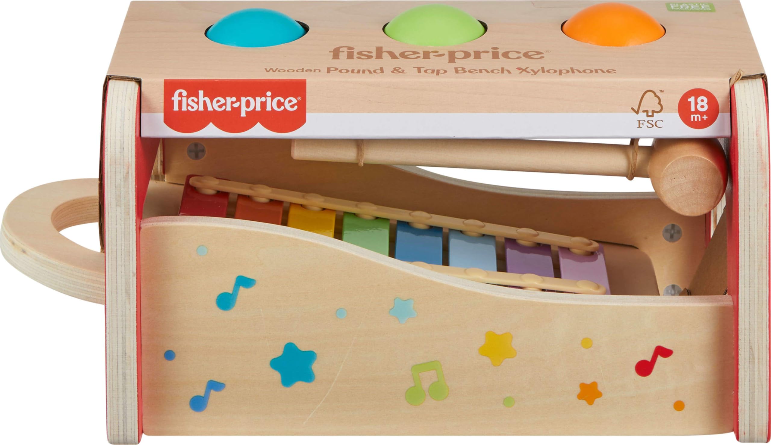 Foto 8 pulgar | Xilófono Toy Fisher-price De Madera Para Niños Pequeños Con Forma De Libra Y Grifo - Venta Internacional.