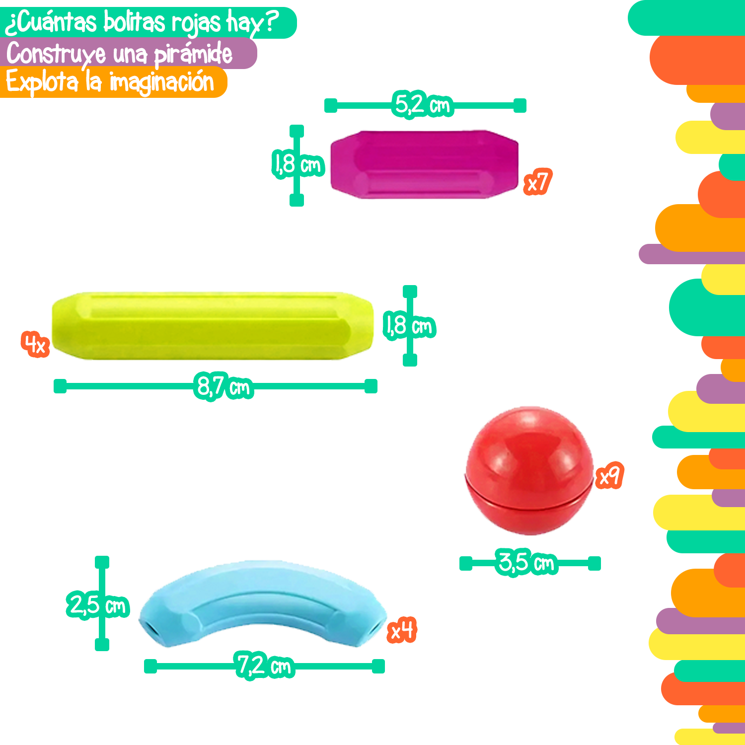 Foto 4 pulgar | Juego de Barras Magnéticas Yuff! Multicolor  25 Piezas