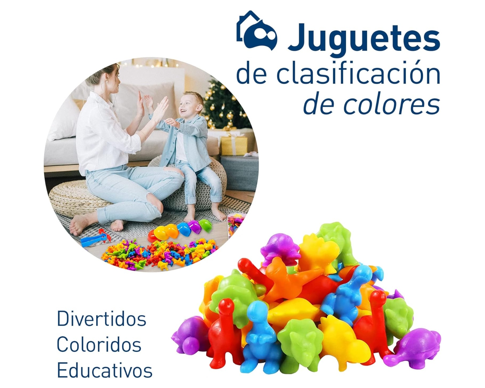 Foto 3 pulgar | Set de Juguetes de Clasificación de Colores Bluelander Figuras de Animales Juguetes Educativos para Desarrollo Cognitiv