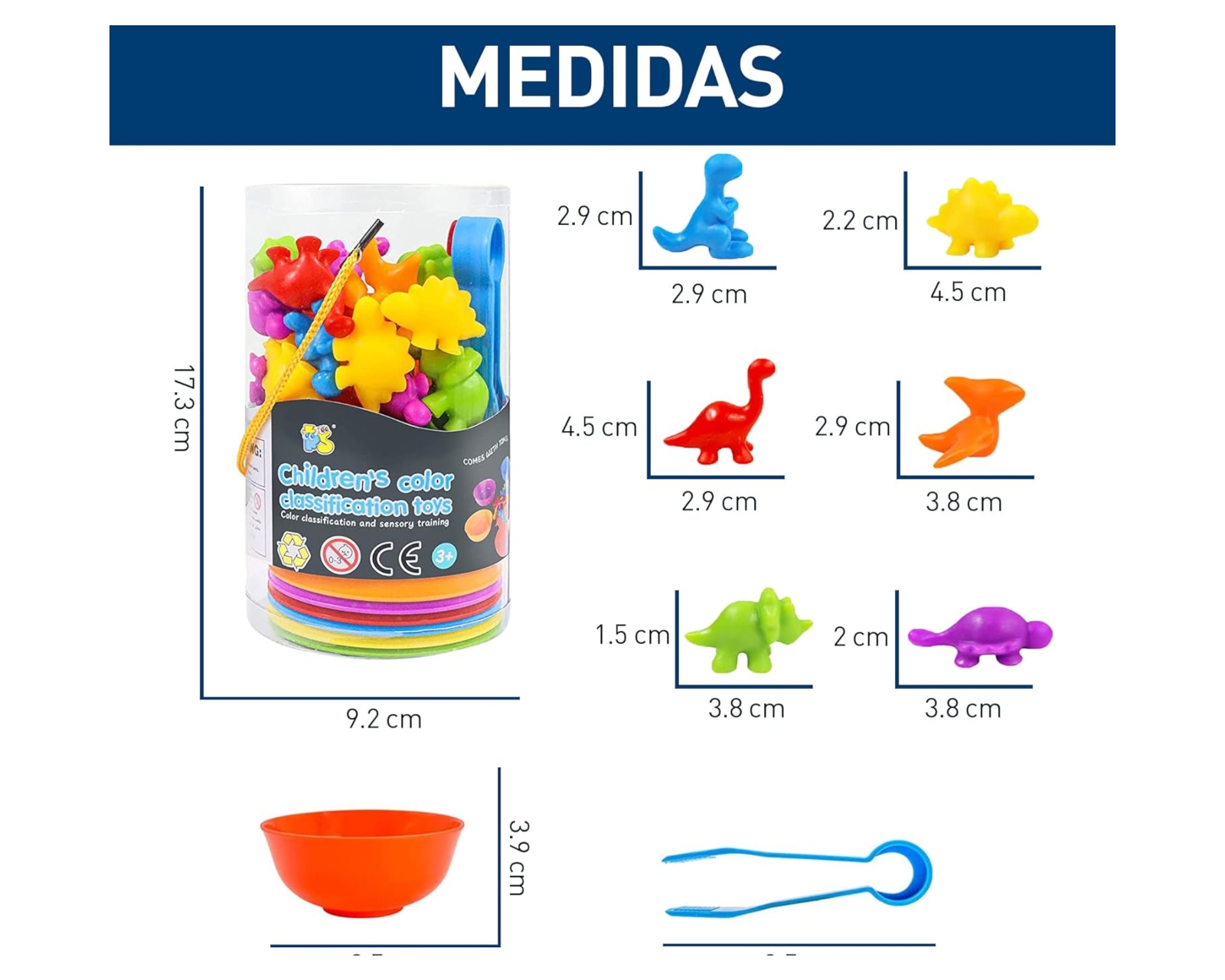 Foto 4 pulgar | Set de Juguetes de Clasificación de Colores Bluelander Figuras de Animales Juguetes Educativos para Desarrollo Cognitiv