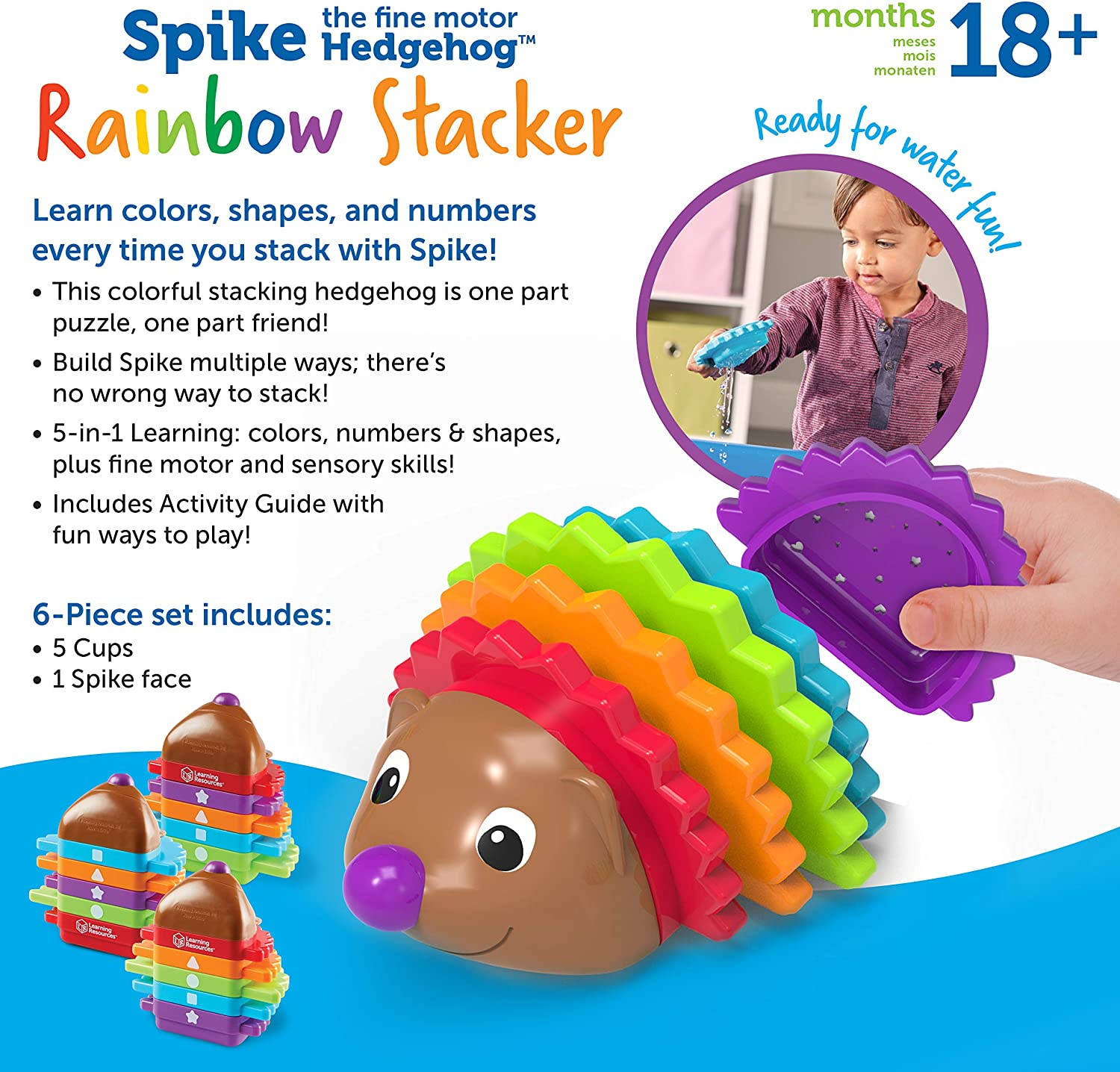 Foto 6 pulgar | Venta Internacional - Juguetes Apilables Spike The Fine Motor Hedgeho Learning Resources