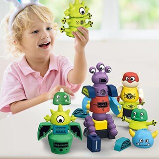 Foto 2 | Venta Internacional - Robot Magnético de Juguete Temi Monster Blocks con Caja de Almacenamiento