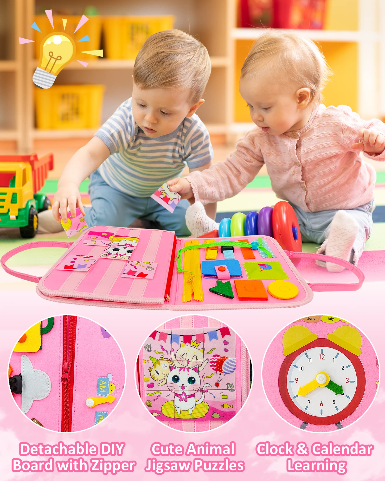 Foto 5 pulgar | Venta Internacional - Juguete Montessori Exorany De Busy Board De 1 A 4 Años Con Motor Fino