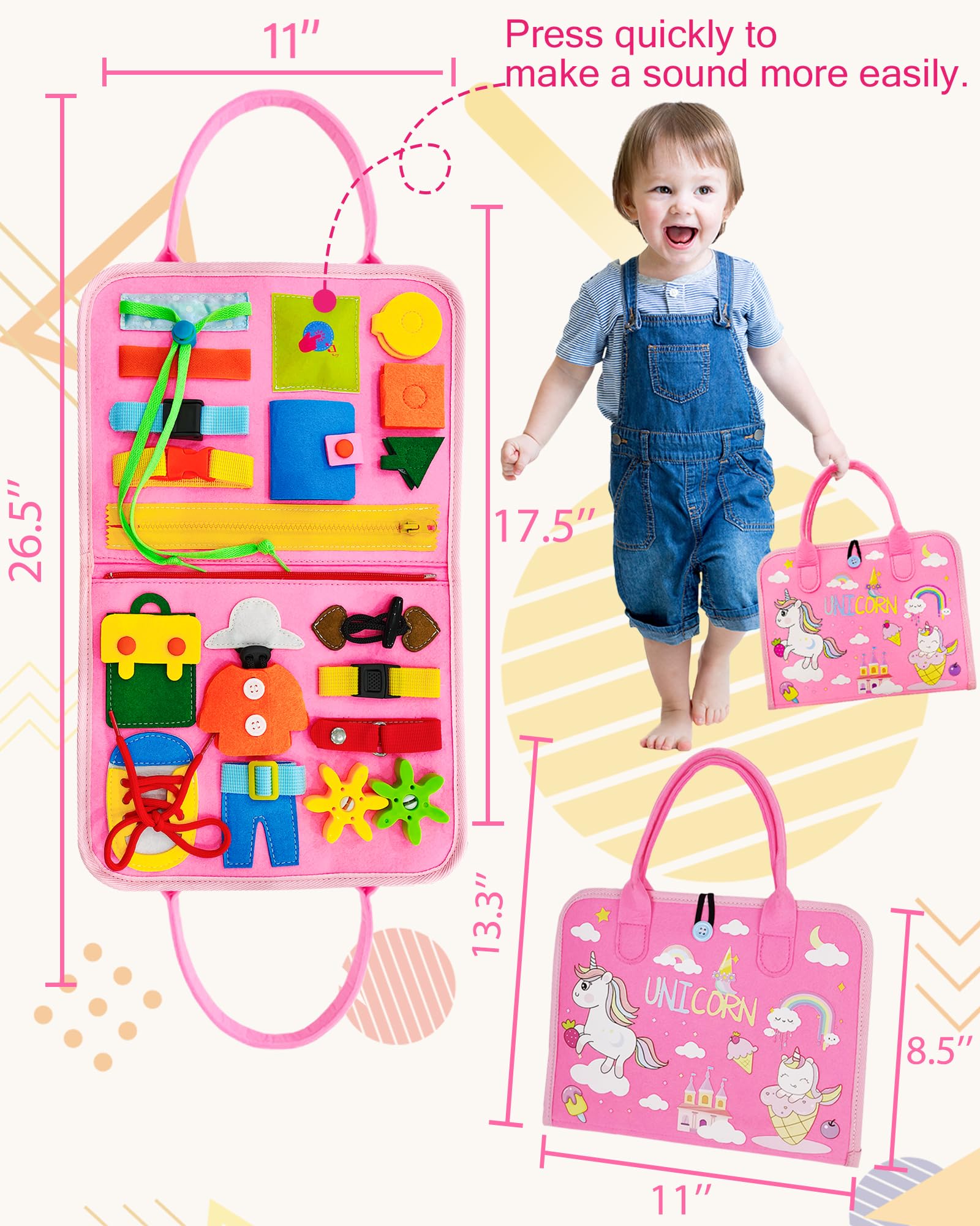 Foto 7 pulgar | Venta Internacional - Juguete Montessori Exorany De Busy Board De 1 A 4 Años Con Motor Fino