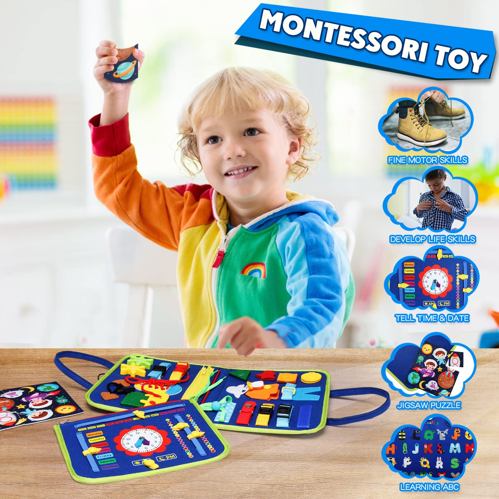 Foto 5 pulgar | Venta Internacional - Tabla Montessori Toy Guolely Busy Para Niños Pequeños De 1 A 6 Años