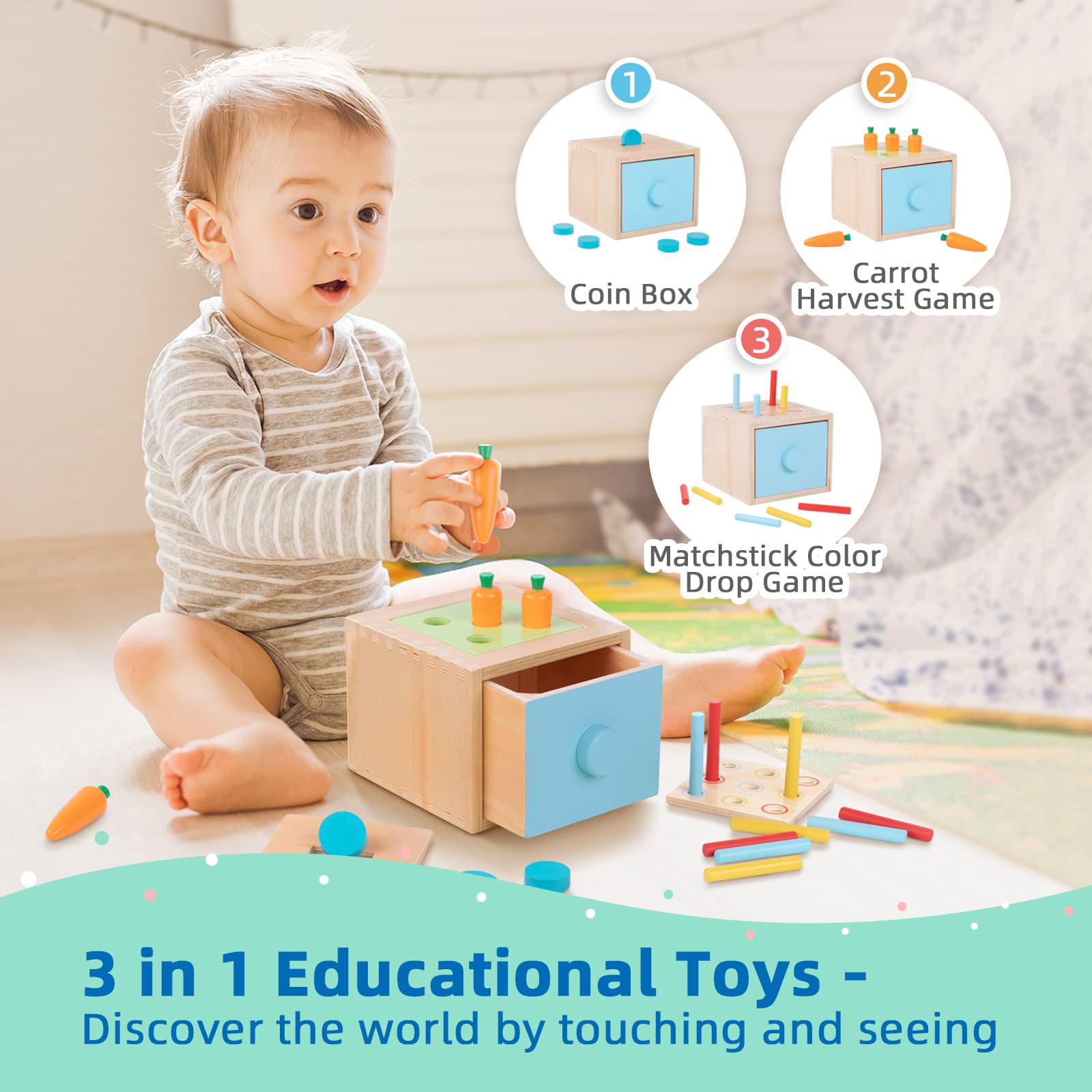 Foto 5 pulgar | Venta Internacional - Set De Aprendizaje 8 En 1 De Montessori Toys Tookyland Para Niños De 1 Año