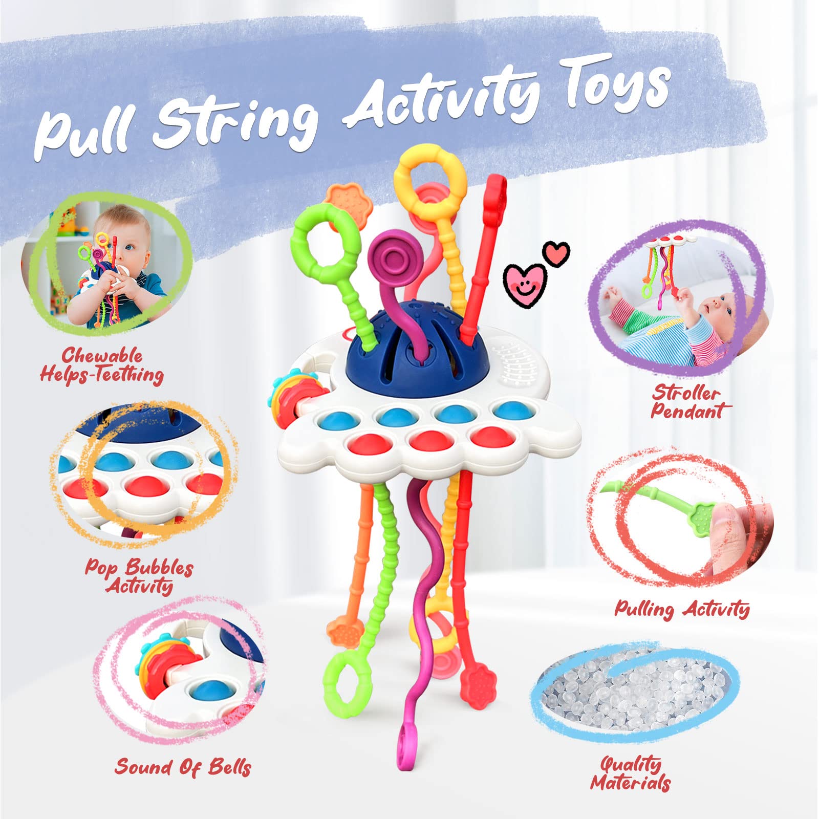 Foto 4 pulgar | Venta Internacional - Juego De Juguetes Montessori Para Bebés 5 En 1 Con Clasificador De Formas, Caja De Pañuelos