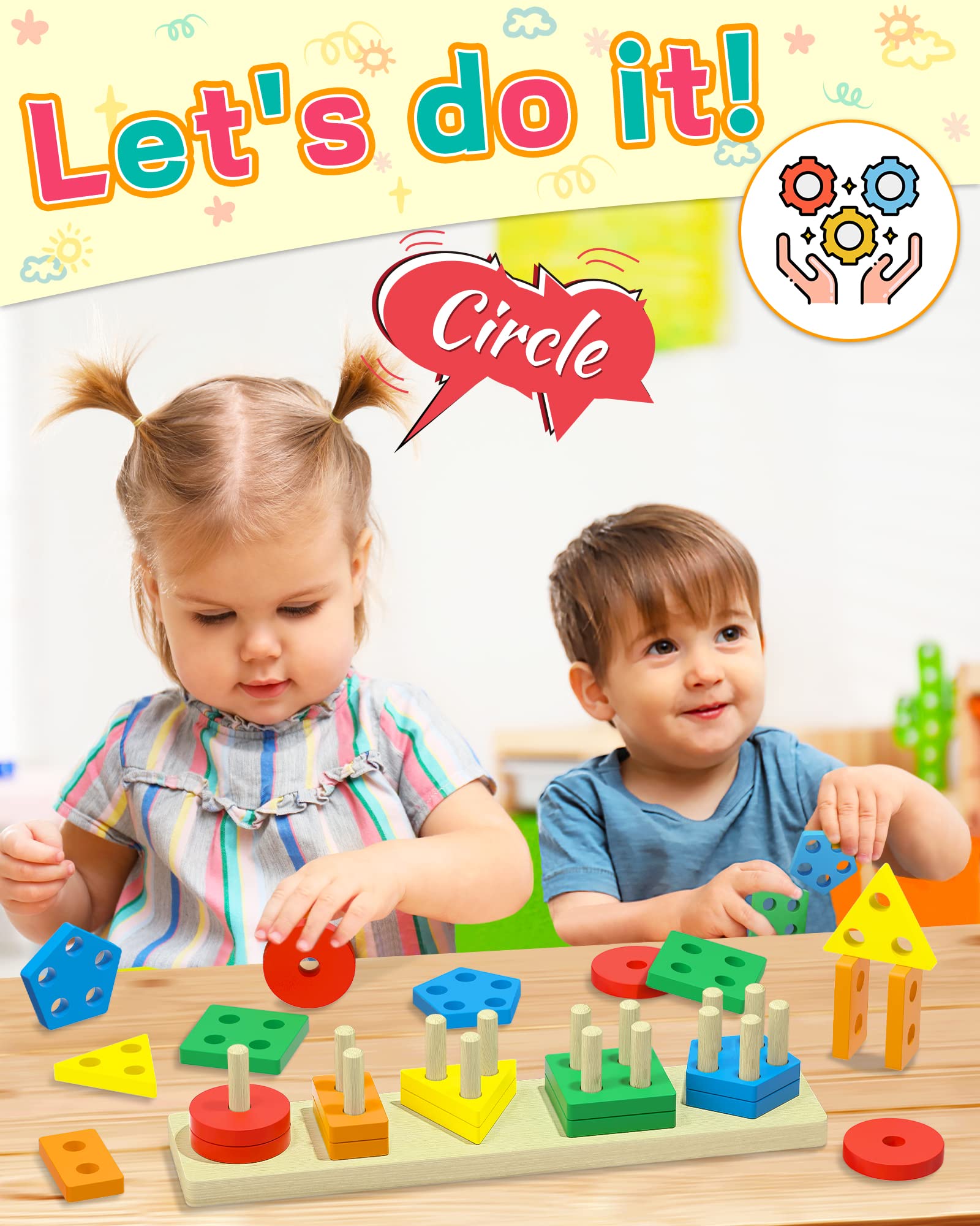 Foto 2 | Venta Internacional - Montessori Toys Zartores, Clasificadores De Madera, De 1 A 3 Años