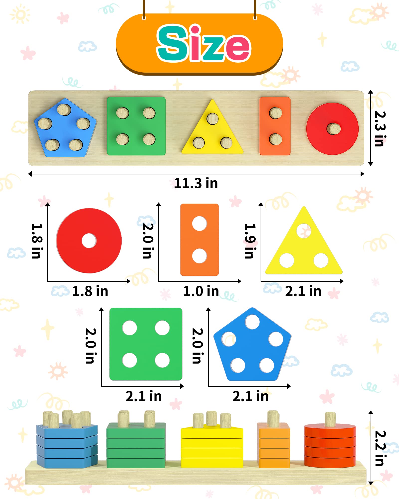 Foto 6 | Venta Internacional - Montessori Toys Zartores, Clasificadores De Madera, De 1 A 3 Años
