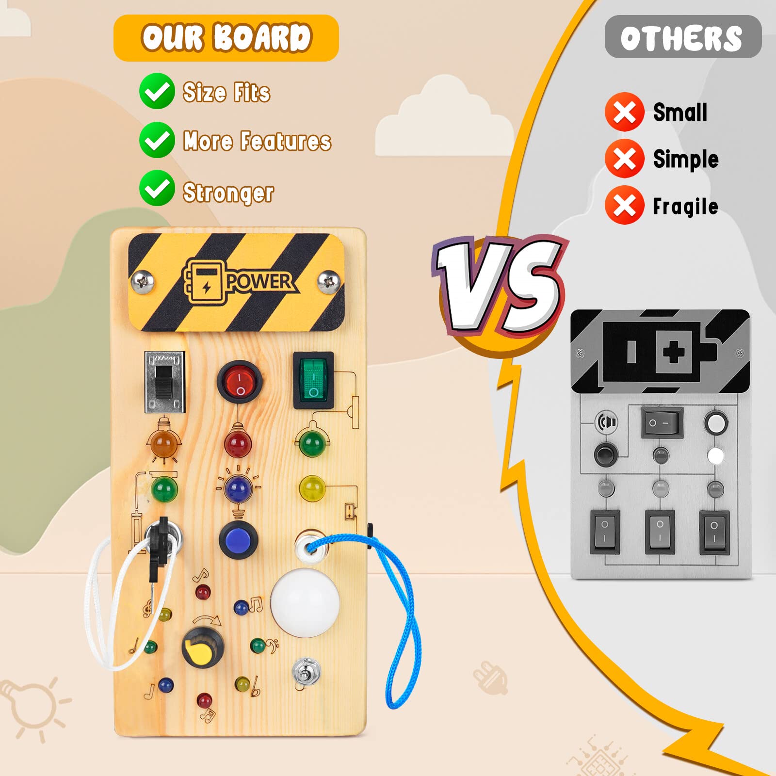Foto 3 pulgar | Venta Internacional - Busy Board Hoarosall Dinosaur Con 8 Interruptores De Luz Led 1+y