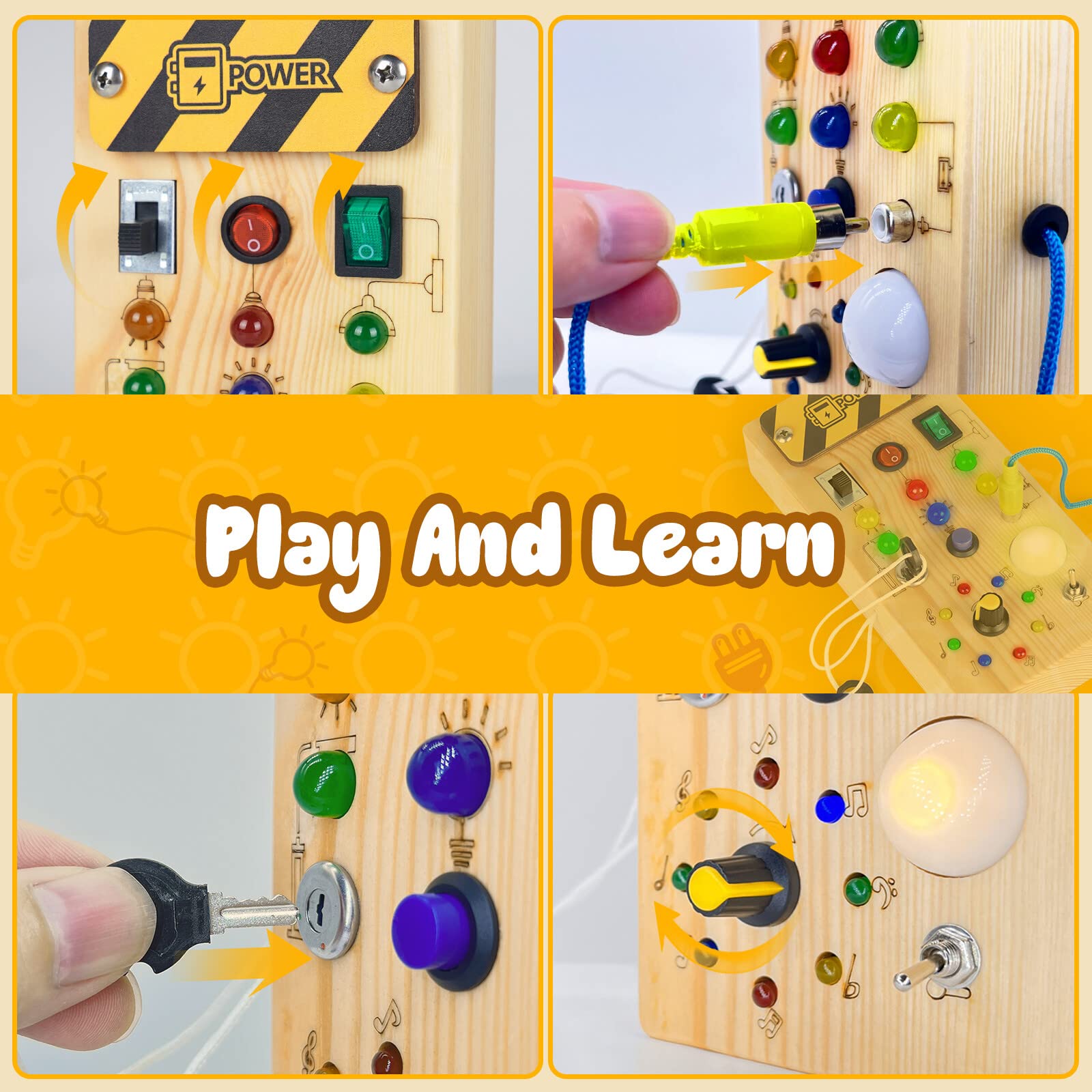 Foto 4 pulgar | Venta Internacional - Busy Board Hoarosall Dinosaur Con 8 Interruptores De Luz Led 1+y