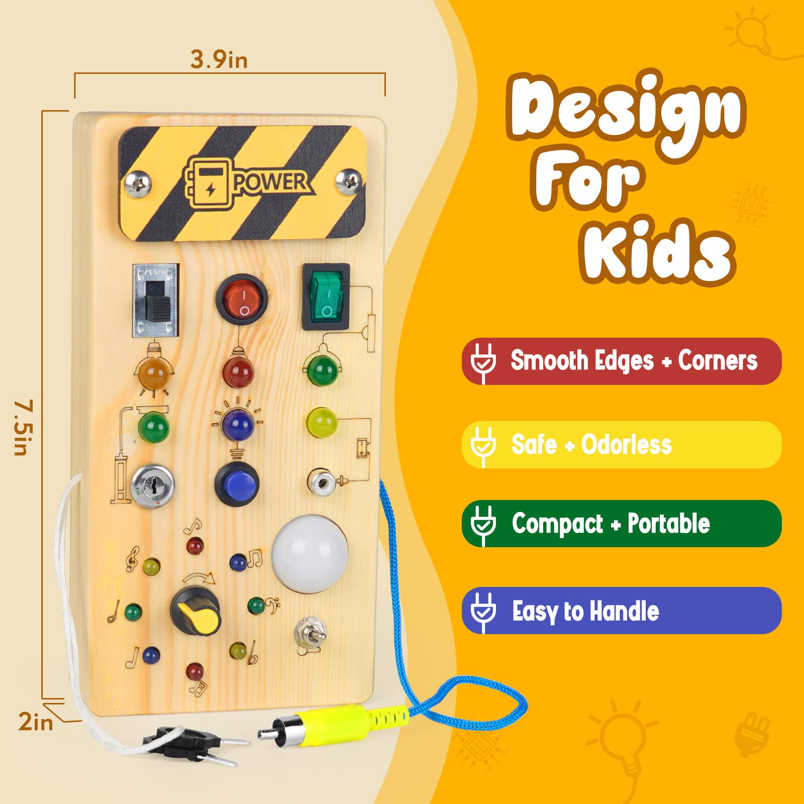 Foto 5 pulgar | Venta Internacional - Busy Board Hoarosall Dinosaur Con 8 Interruptores De Luz Led 1+y