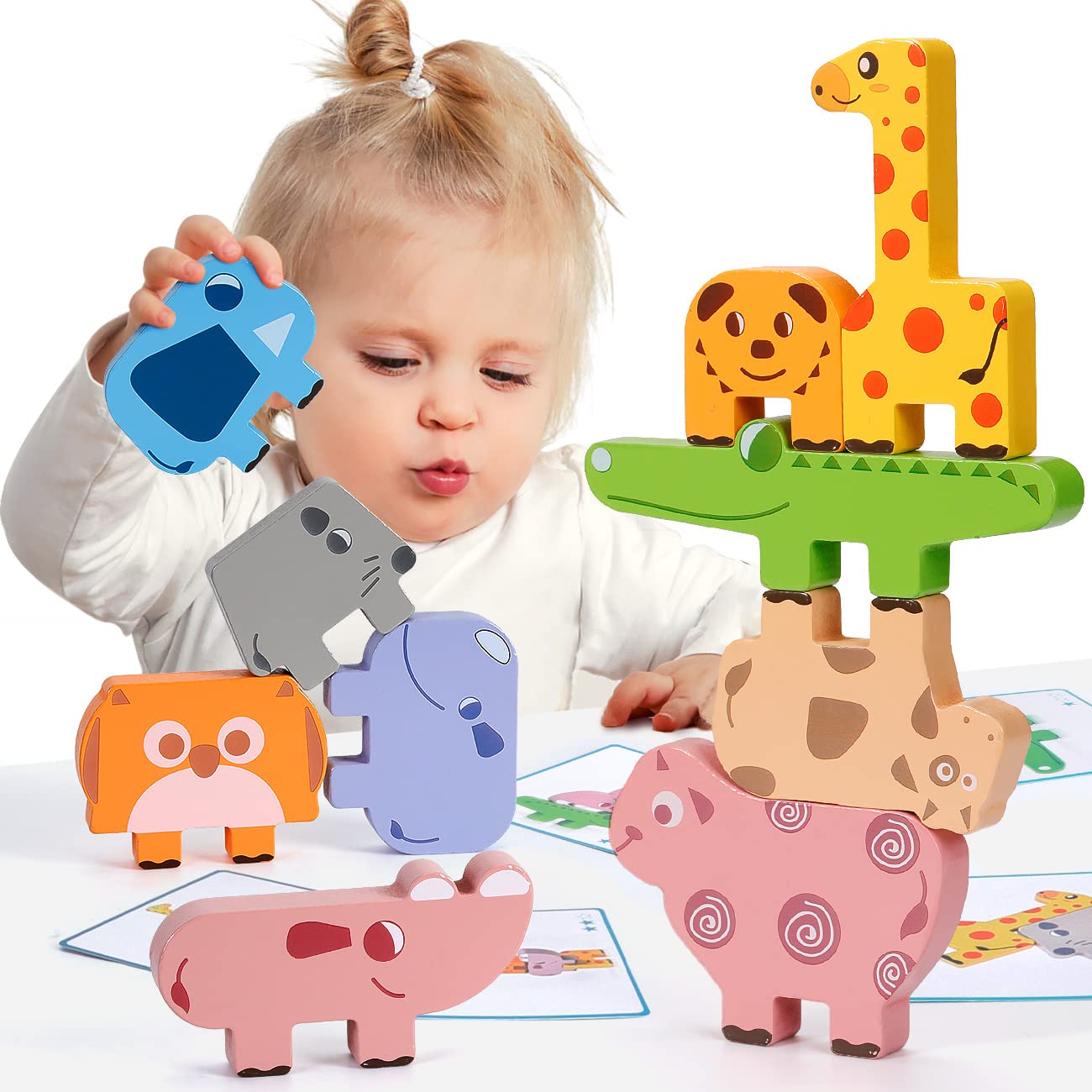 Venta Internacional - Bloques Apilables Bambilo Montessori Toys Para Niños De 2 A 4 Años Con 10 Piezas