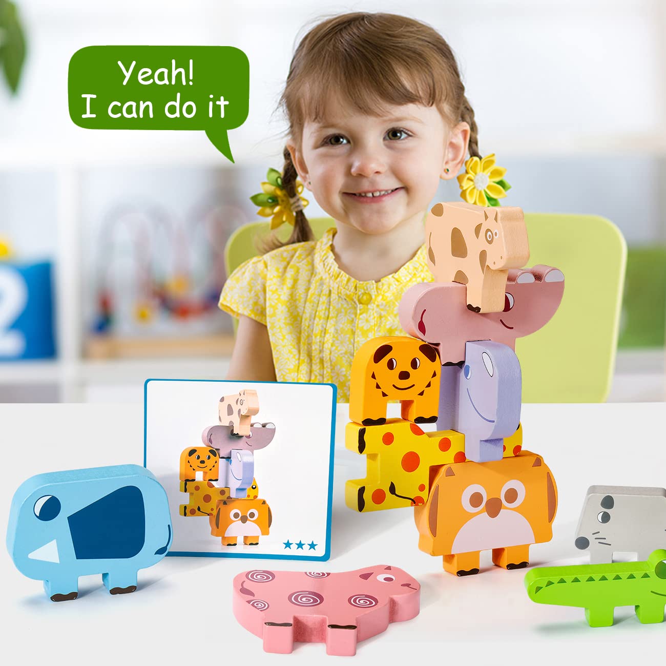 Foto 6 pulgar | Venta Internacional - Bloques Apilables Bambilo Montessori Toys Para Niños De 2 A 4 Años Con 10 Piezas