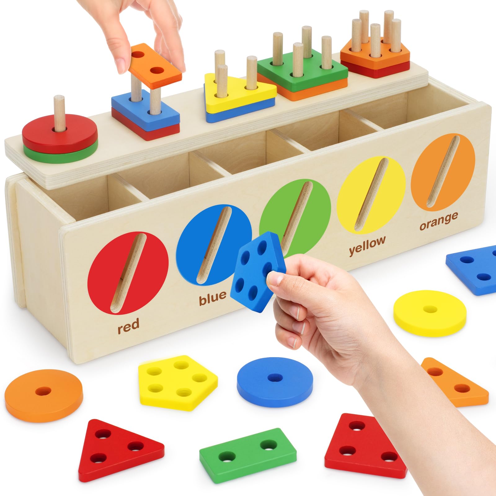 Foto 2 pulgar | Venta Internacional - Clasificación De Colores Y Formas V-opitos De Montessori Toys De 1 A 3 Años