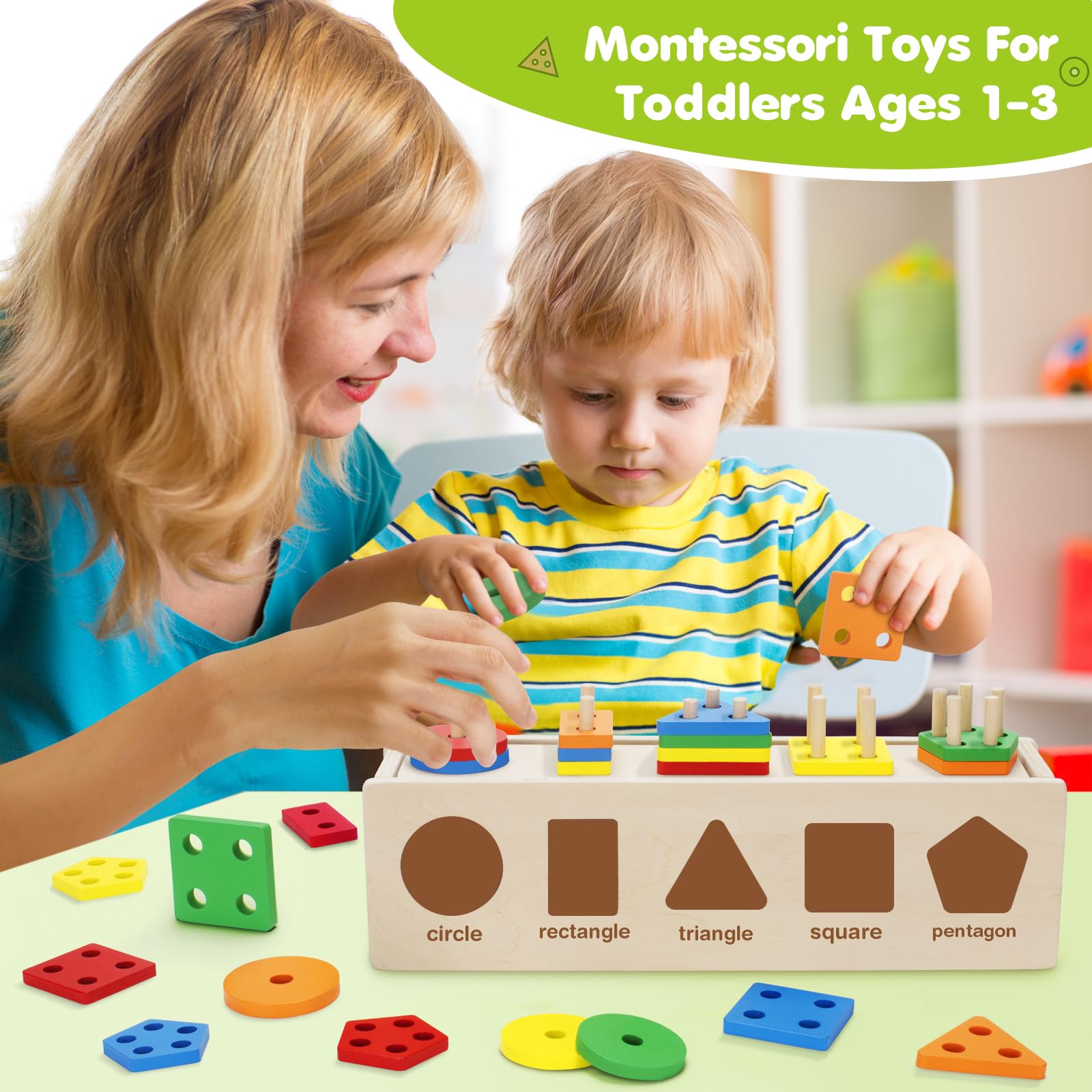 Foto 3 | Venta Internacional - Clasificación De Colores Y Formas V-opitos De Montessori Toys De 1 A 3 Años