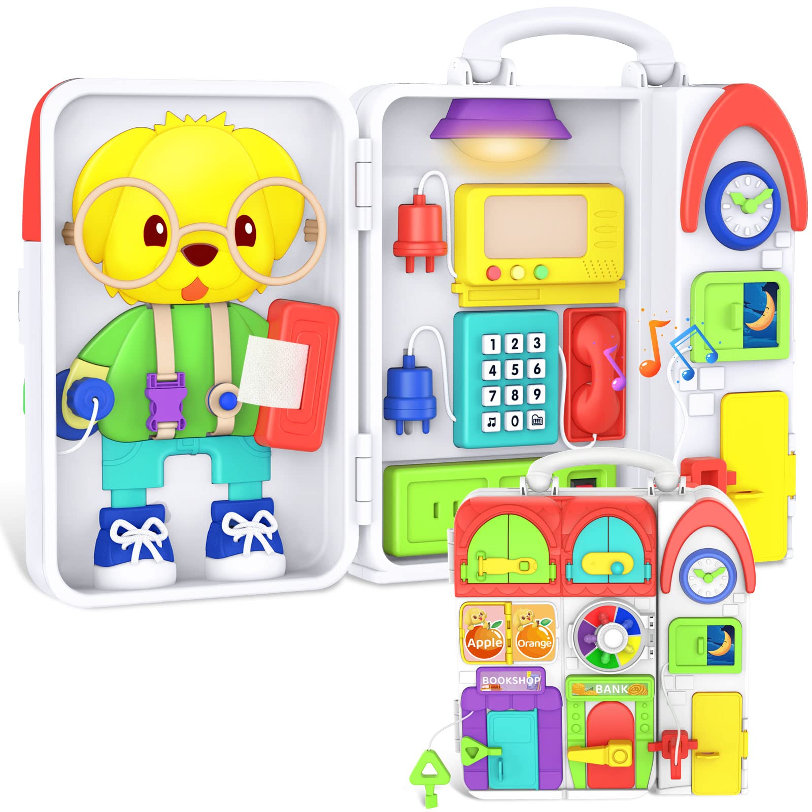 Venta Internacional - Bqu Montessori Busy Board Con Música Bilingüe Para Más De 20 Actividades