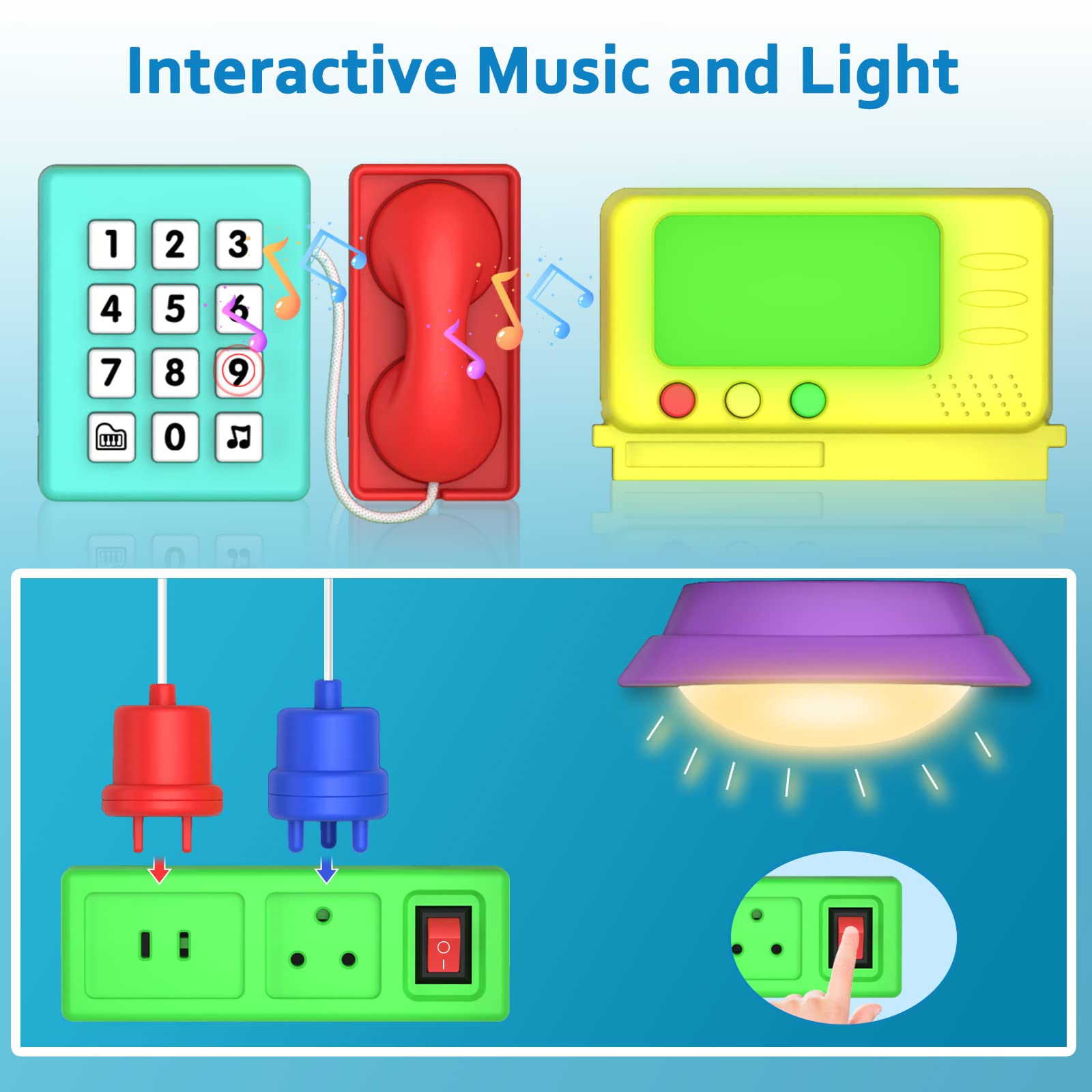 Foto 5 pulgar | Venta Internacional - Bqu Montessori Busy Board Con Música Bilingüe Para Más De 20 Actividades