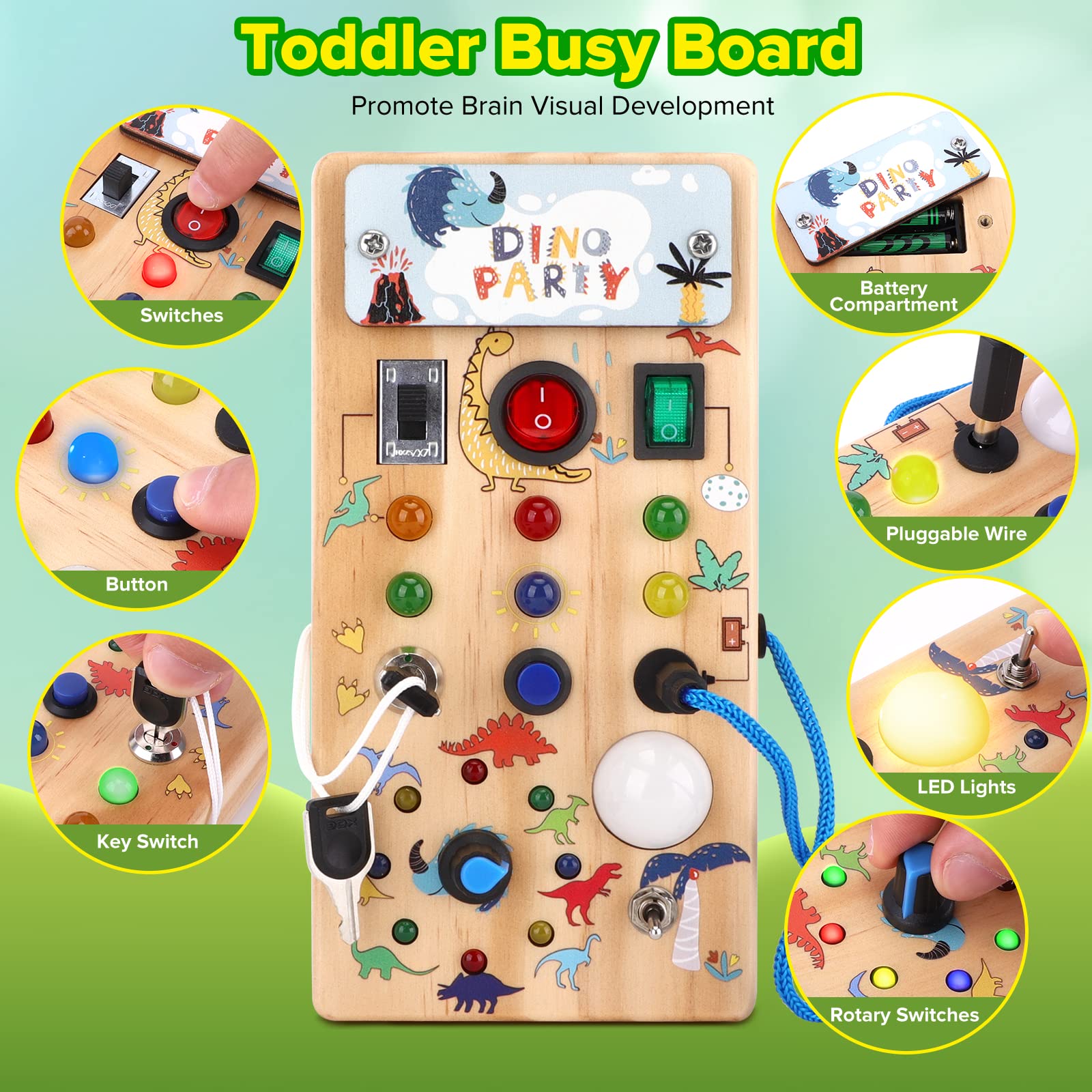 Foto 3 pulgar | Venta Internacional - Montessori Busy Board Wakeinsa Para Niños De 1 A 3 Años Con Luces