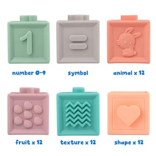 Foto 3 | Venta Internacional - Bloques Apilables, Lisos Y Blandos Para Bebés, Juguetes Sensoriales Montessori