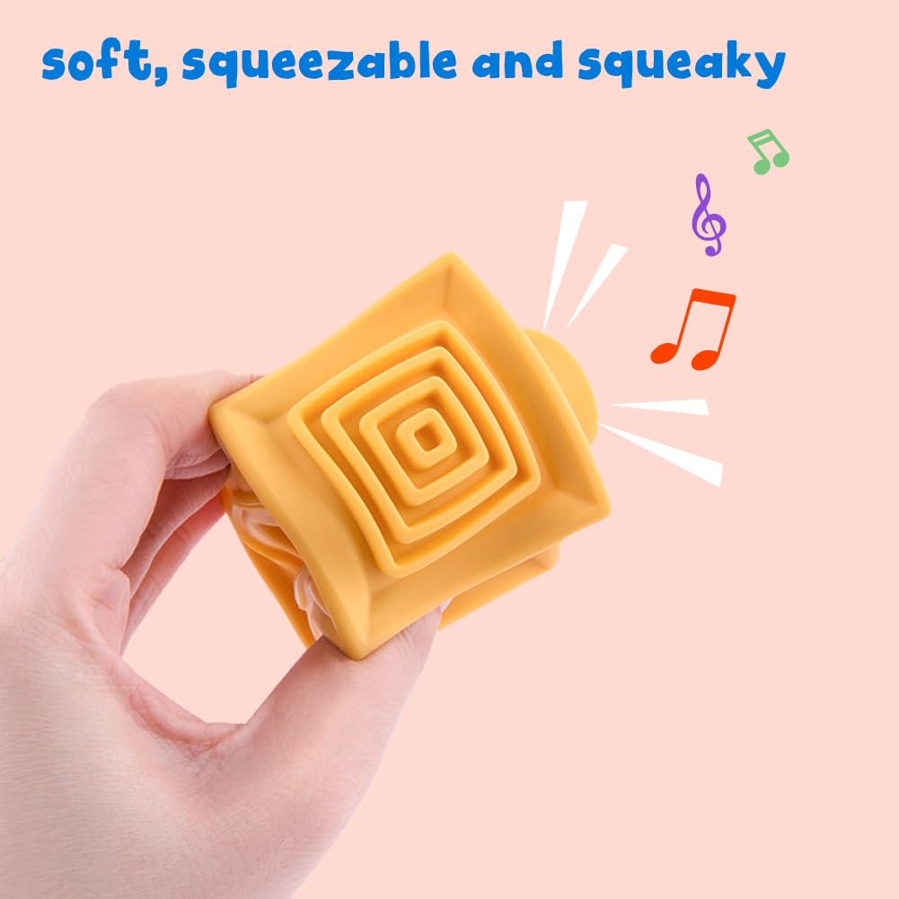 Foto 7 pulgar | Venta Internacional - Bloques Apilables, Lisos Y Blandos Para Bebés, Juguetes Sensoriales Montessori