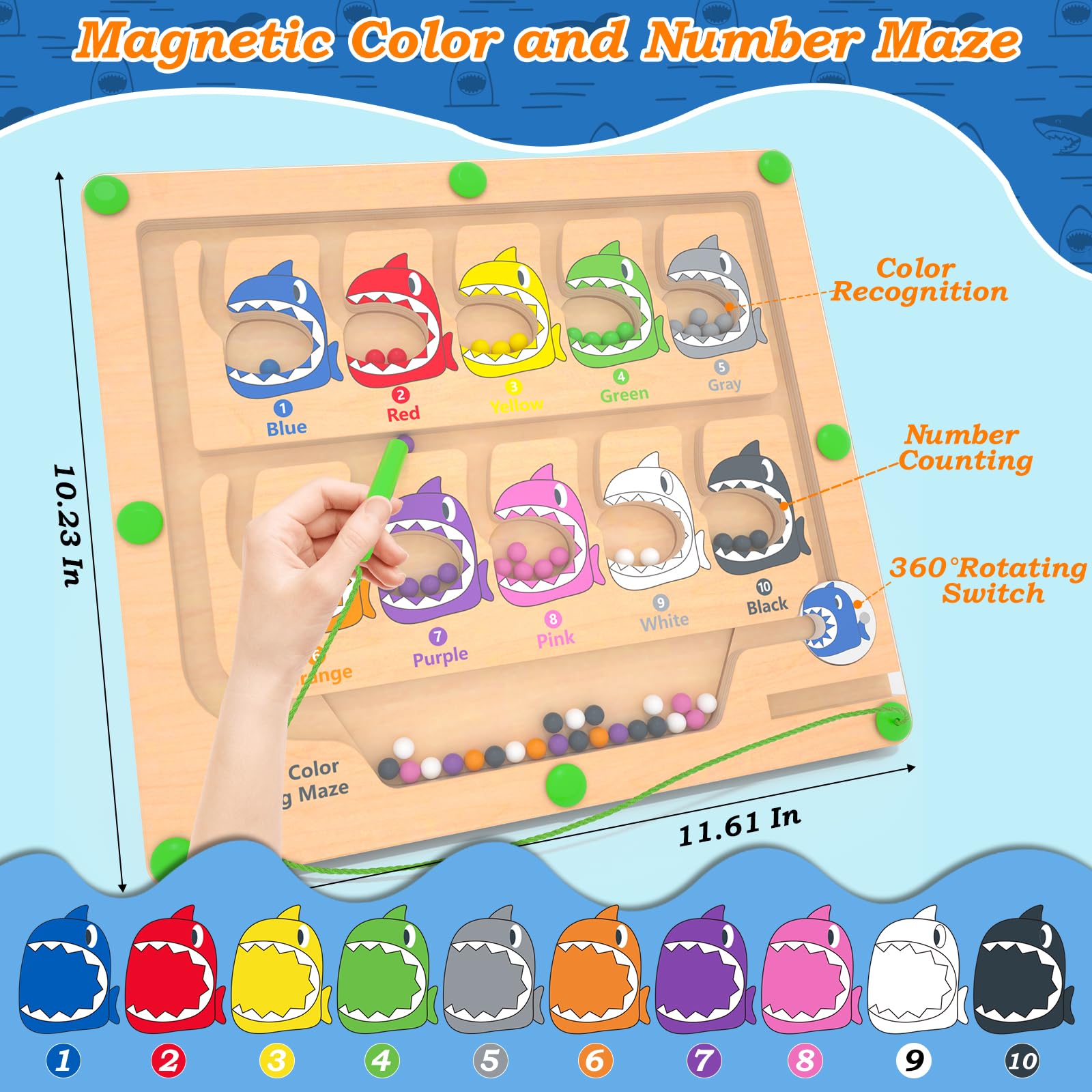 Foto 3 pulgar | Venta Internacional - Juguete Magnético Con Forma De Laberinto De Colores Y Números Dukvsg Para Niños De 3 A 5 Años