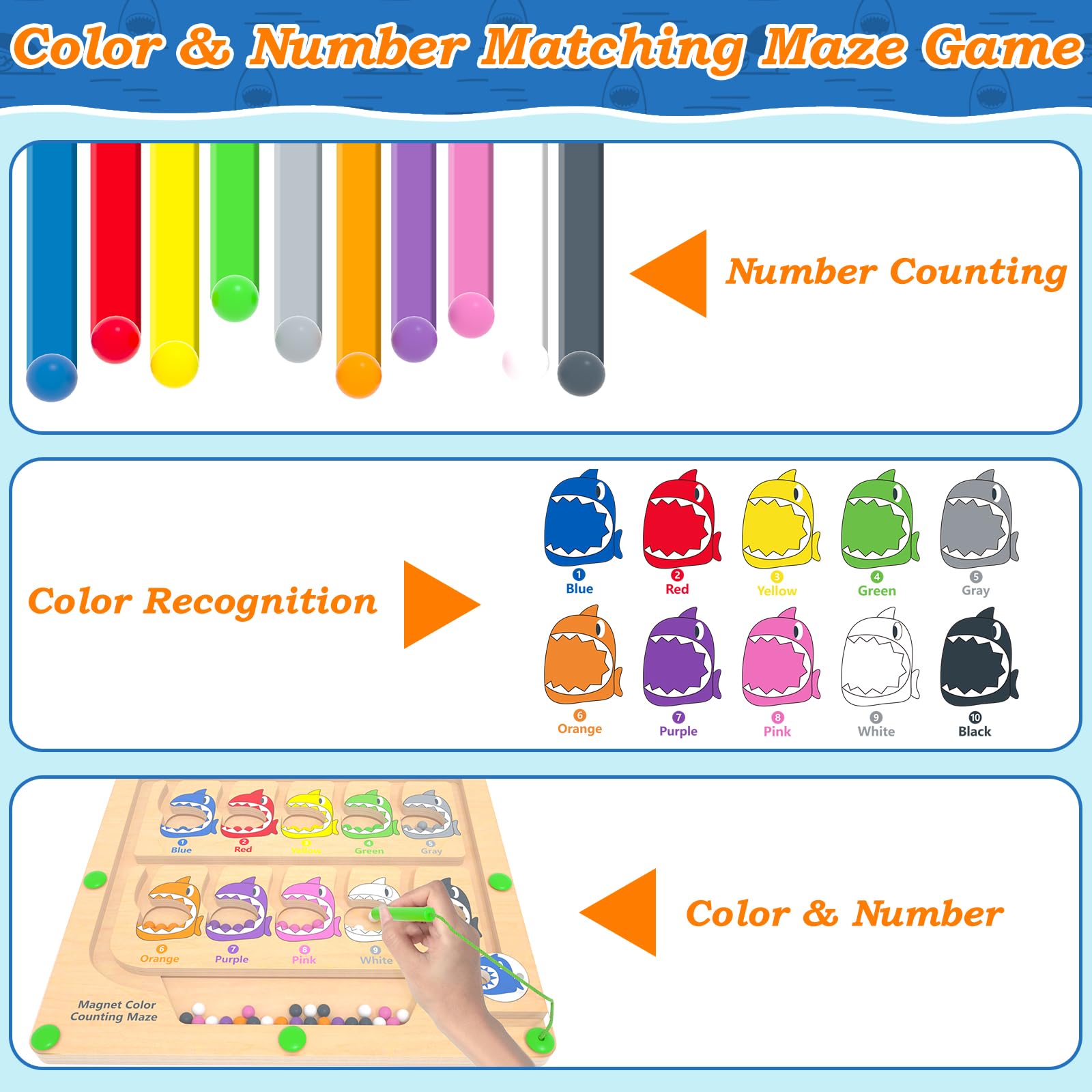 Foto 7 pulgar | Venta Internacional - Juguete Magnético Con Forma De Laberinto De Colores Y Números Dukvsg Para Niños De 3 A 5 Años