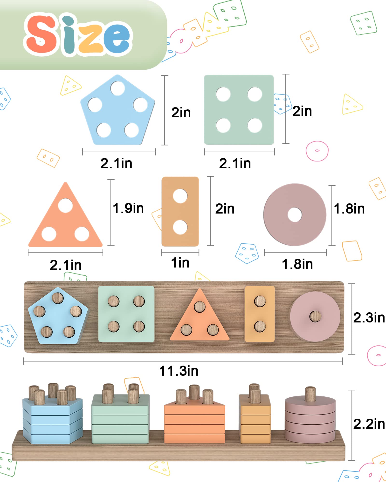 Foto 7 pulgar | Venta Internacional - Juguete Montessori Yetonamr De Madera Para Clasificación, De 1 A 3 Años