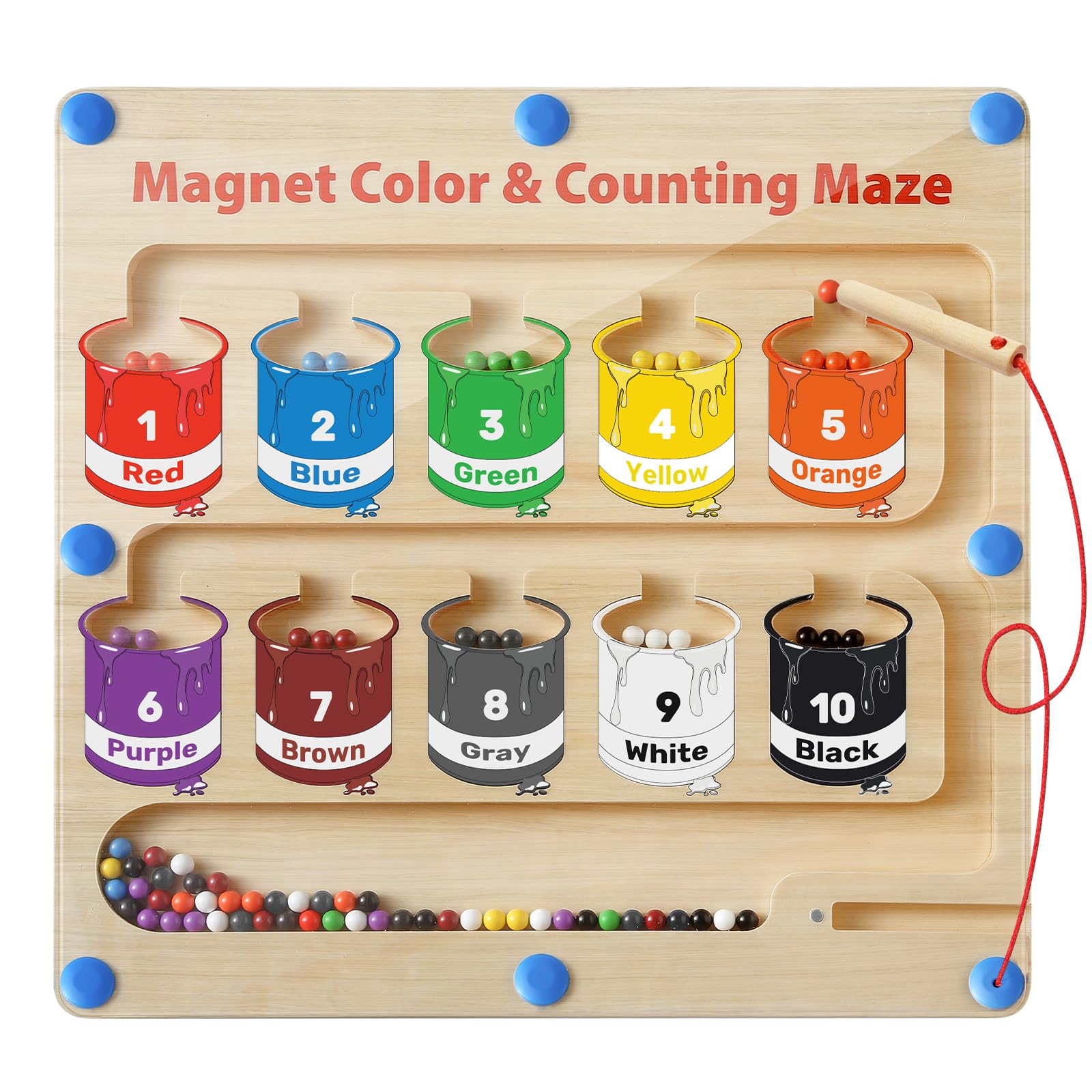 Foto 2 pulgar | Venta Internacional - Laberinto Magnético De Colores Y Números Baingesk Para Niños De 2 A 5 Años