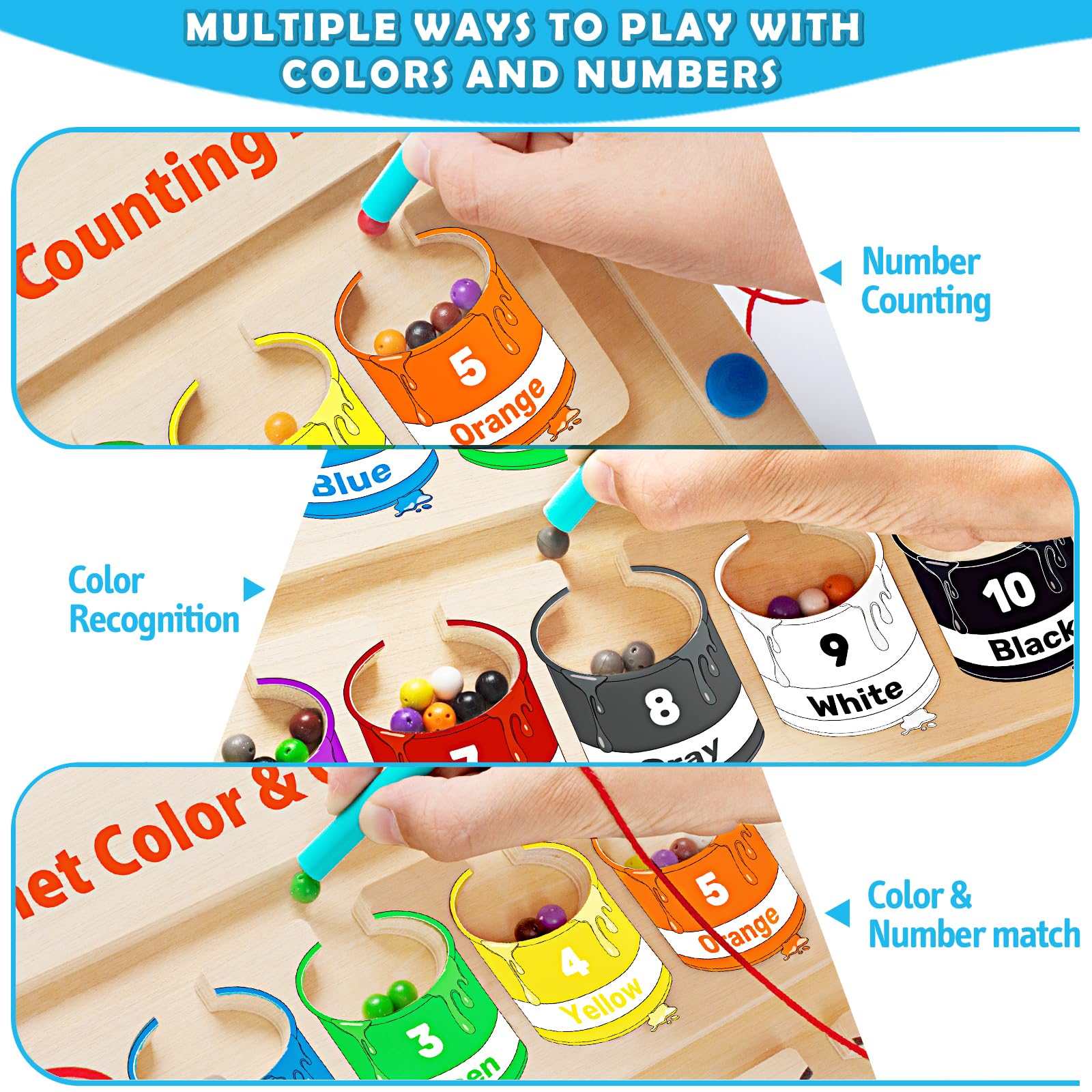 Foto 3 pulgar | Venta Internacional - Laberinto Magnético De Colores Y Números Baingesk Para Niños De 2 A 5 Años