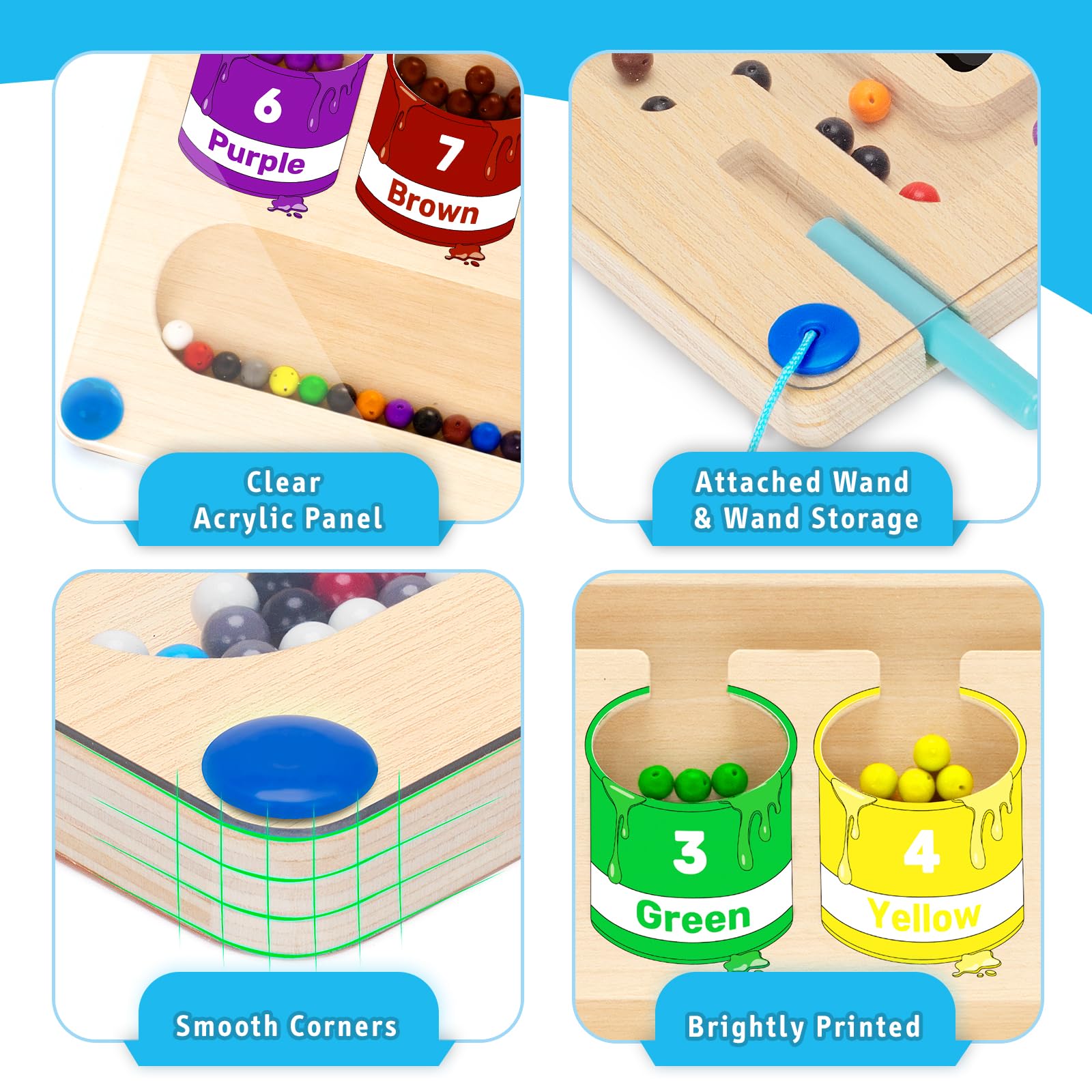Foto 6 pulgar | Venta Internacional - Laberinto Magnético De Colores Y Números Baingesk Para Niños De 2 A 5 Años