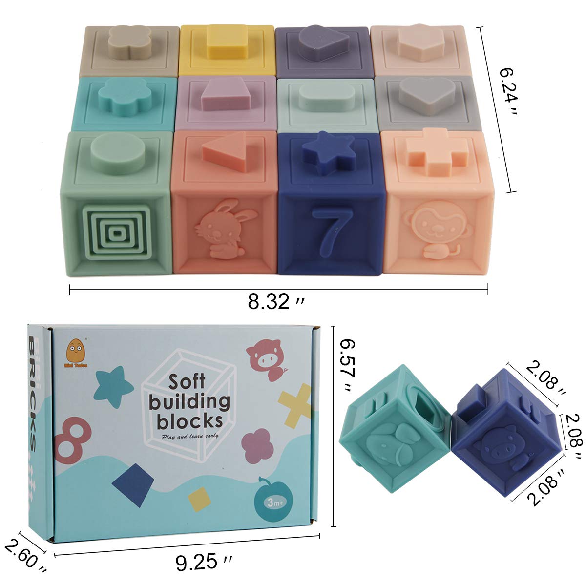Foto 7 pulgar | Venta Internacional - Minijuguetes Tudou Soft Para Bebés Building Blocks De Más De 6 M Con Mordedores