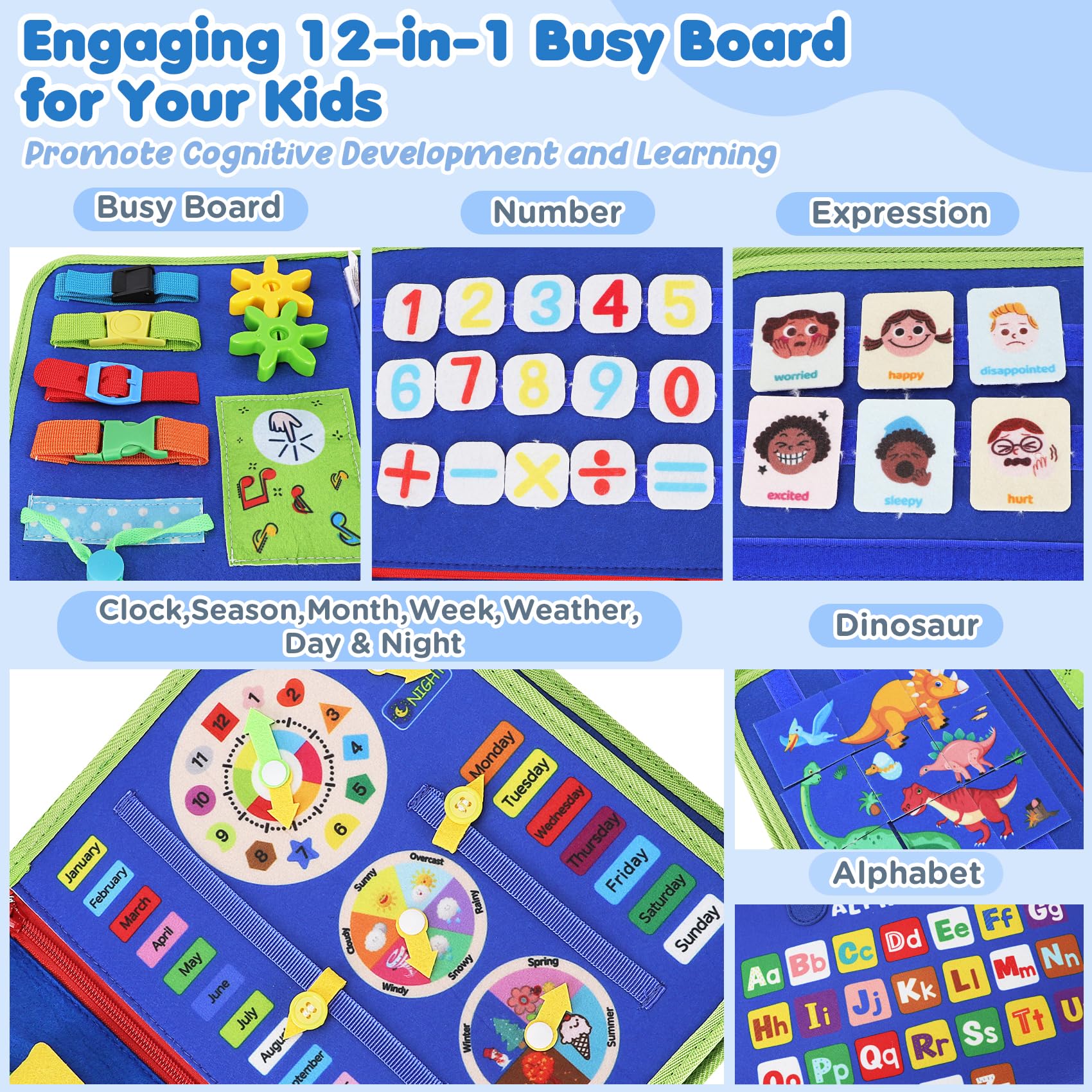 Foto 4 pulgar | Venta Internacional - Juguetes Montessori Busy Board Urmywo Para Niños Pequeños De 1 A 4 Años