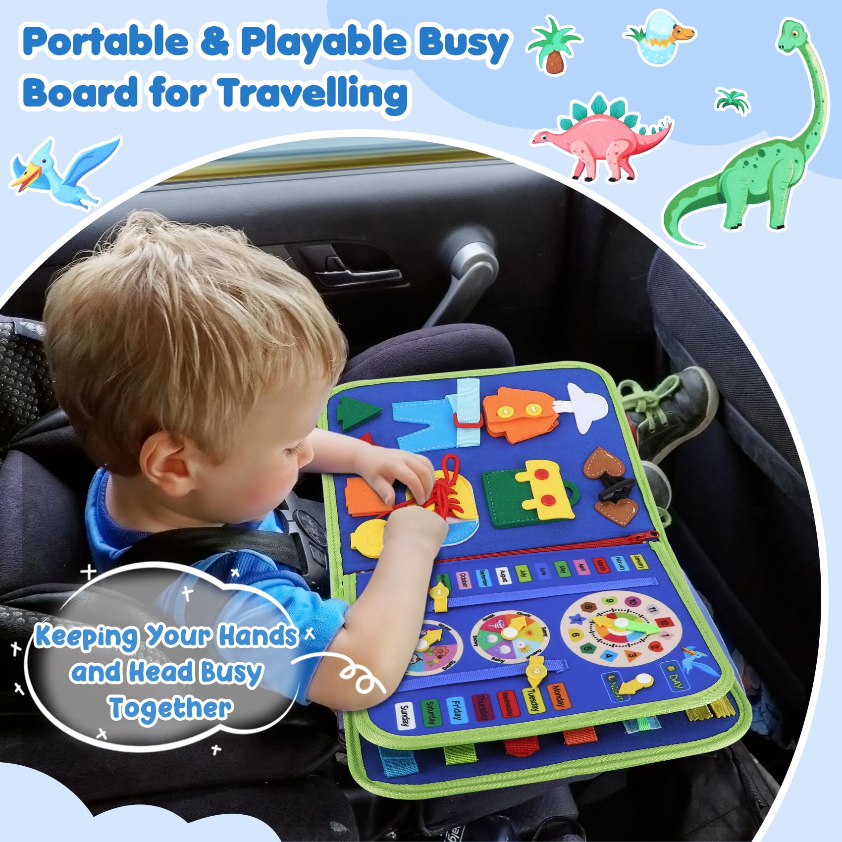 Foto 8 pulgar | Venta Internacional - Juguetes Montessori Busy Board Urmywo Para Niños Pequeños De 1 A 4 Años