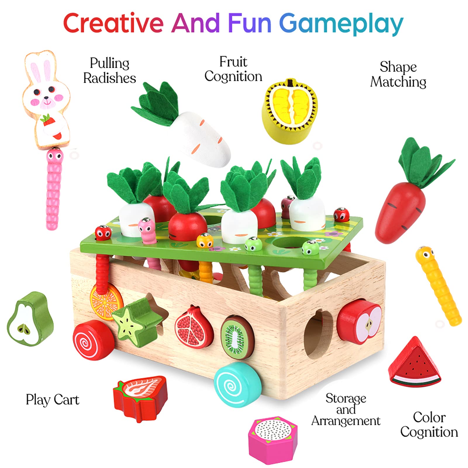 Foto 4 pulgar | Venta Internacional - Juguete Educativo Kmtjt Montessori De Madera Para Niños De 1 A 3 Años