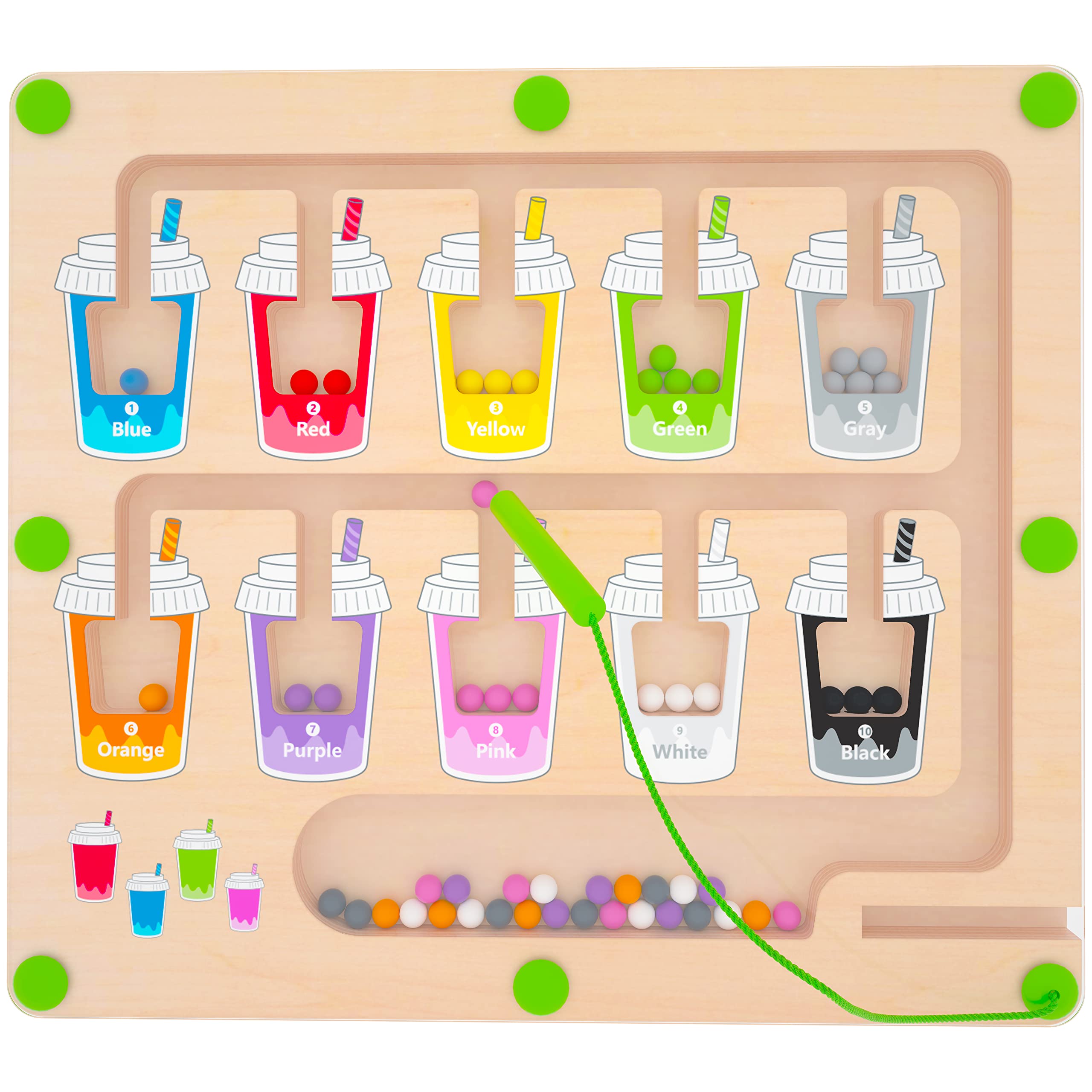 Venta Internacional - Laberinto Magnético De Colores Y Números Mtyokiln Para Niños De 3 A 5 Años