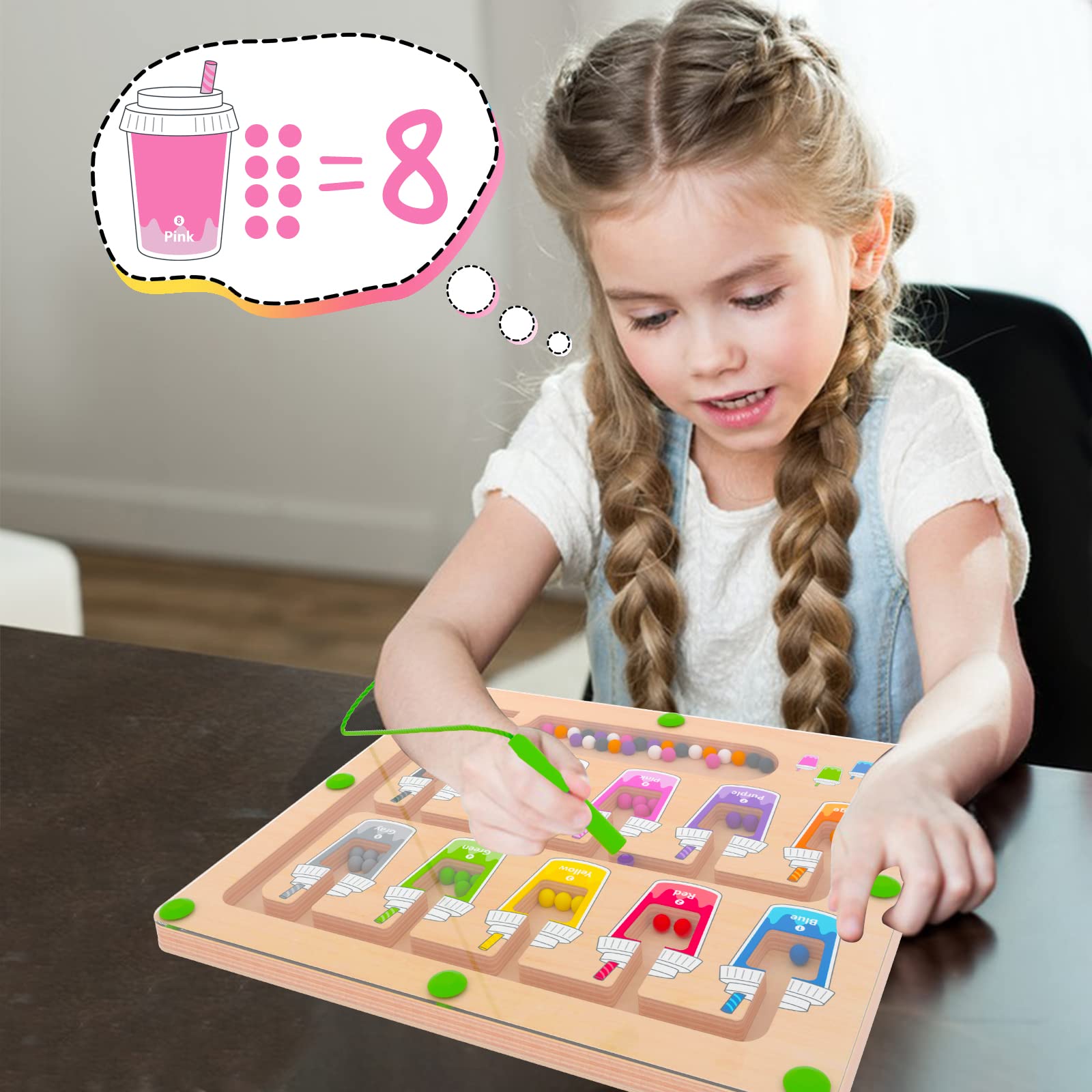 Foto 3 | Venta Internacional - Laberinto Magnético De Colores Y Números Mtyokiln Para Niños De 3 A 5 Años