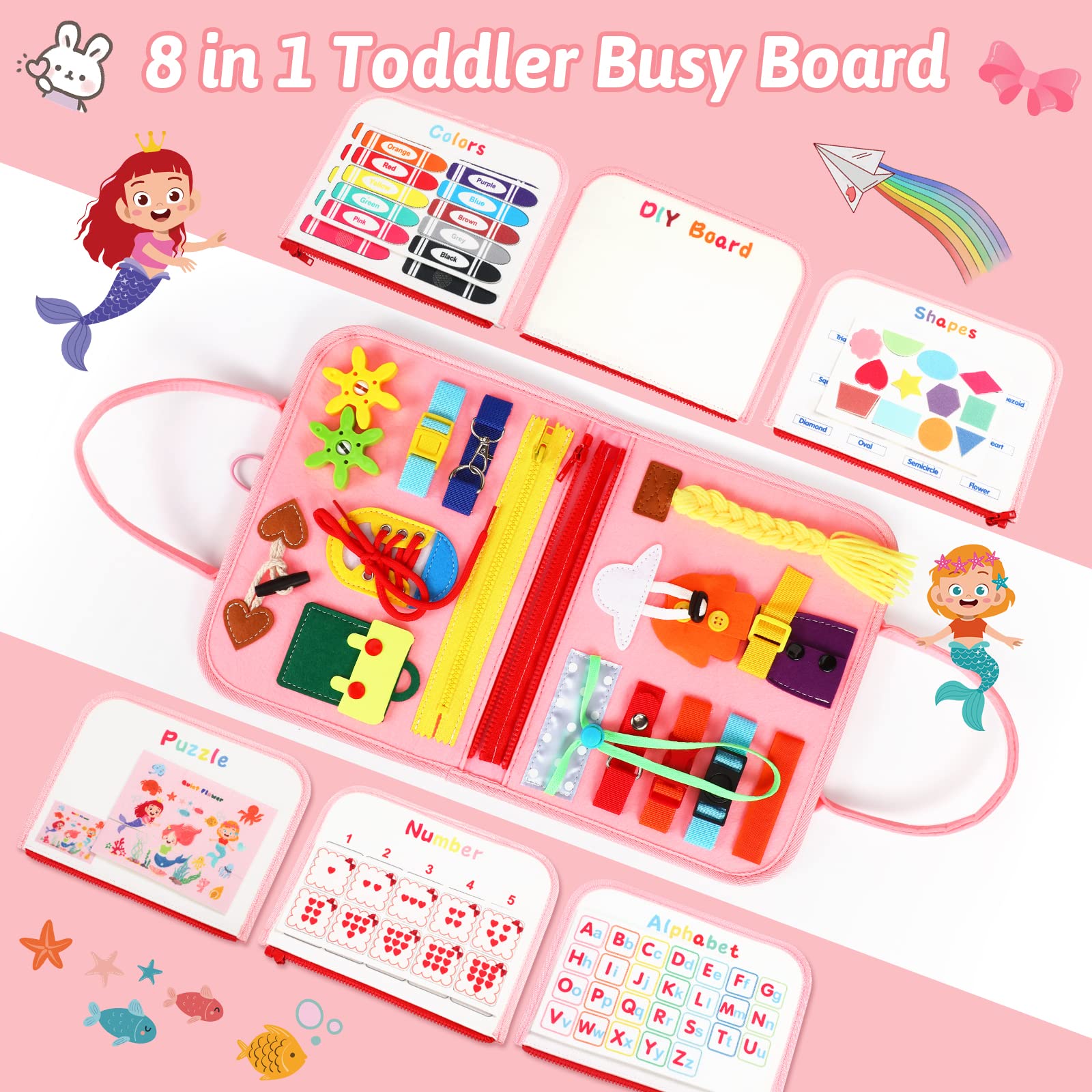 Foto 3 pulgar | Venta Internacional - Quiet Flower De Busy Board 8 En 1 Para Niños Pequeños De 1 A 3 Años