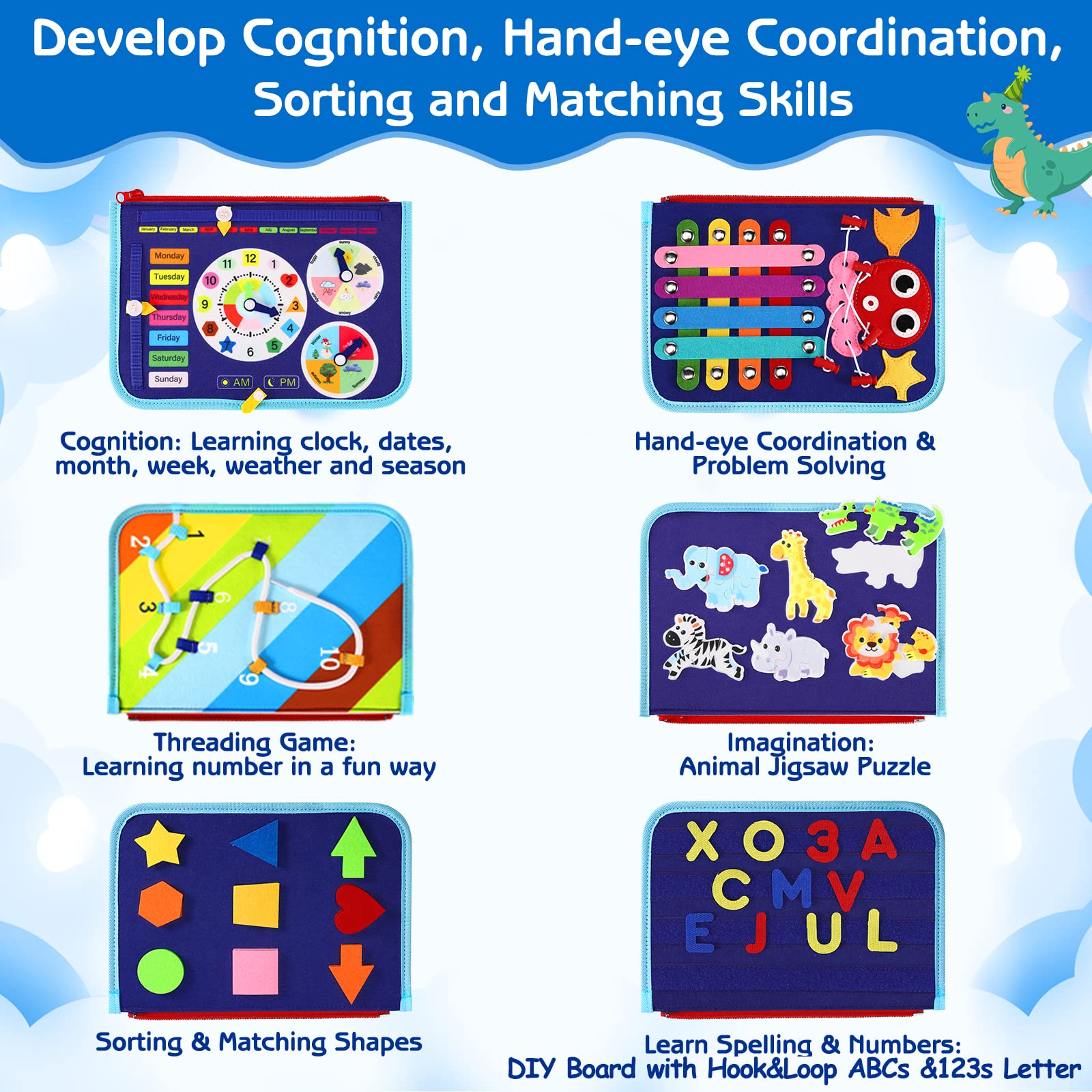 Foto 4 pulgar | Juguetes Sensoriales Montessori Busy Board Esjay Para Niños Pequeños De 1 A 4 Años - Venta Internacional.