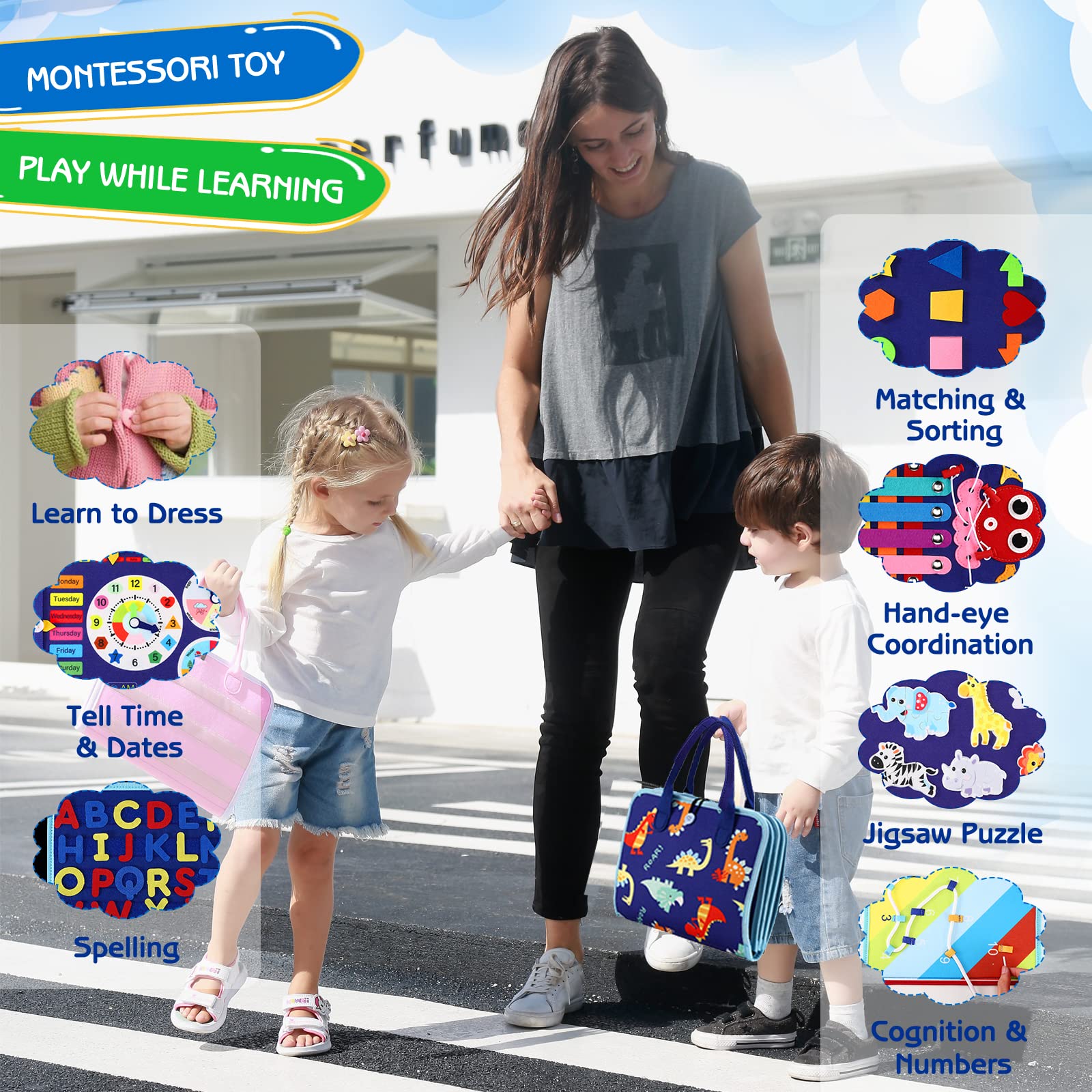 Foto 7 pulgar | Juguetes Sensoriales Montessori Busy Board Esjay Para Niños Pequeños De 1 A 4 Años - Venta Internacional.