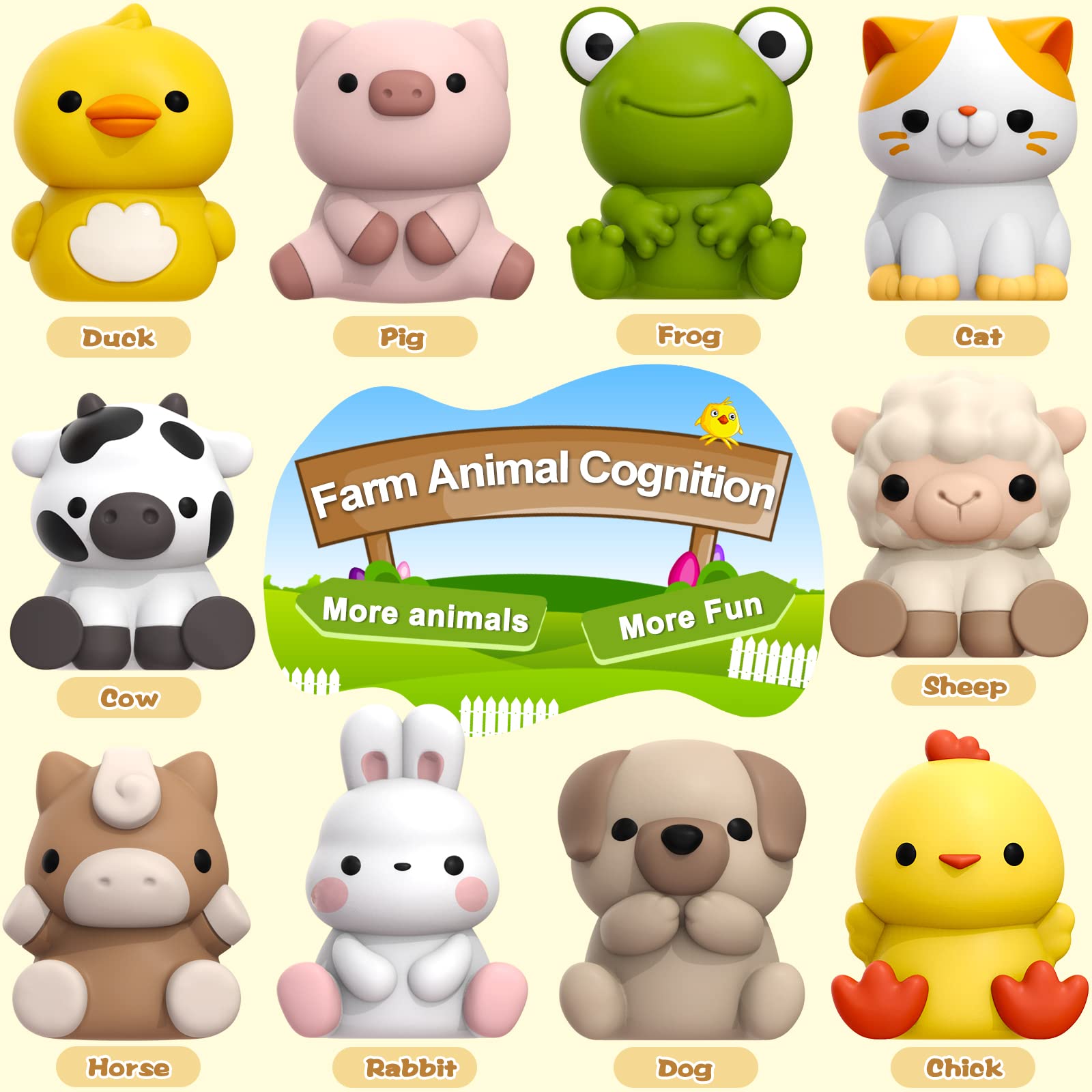 Foto 3 pulgar | Juguete Didáctico Aigybobo Farm Animals Para Niños Pequeños De 1 A 3 Años - Venta Internacional.