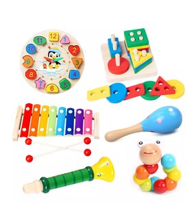 Foto 1 | Paquete Didáctico Madera Infantil Juguetes Colores 6pc