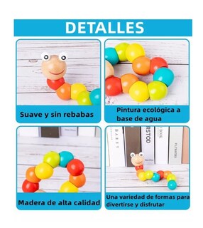 Foto 3 | Paquete Didáctico Madera Infantil Juguetes Colores 6pc