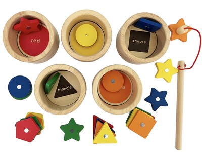 Foto 3 | Juego Montessori Toy Dailyfunn Para Clasificar Tazas De Madera Y Pescar - Venta Internacional.